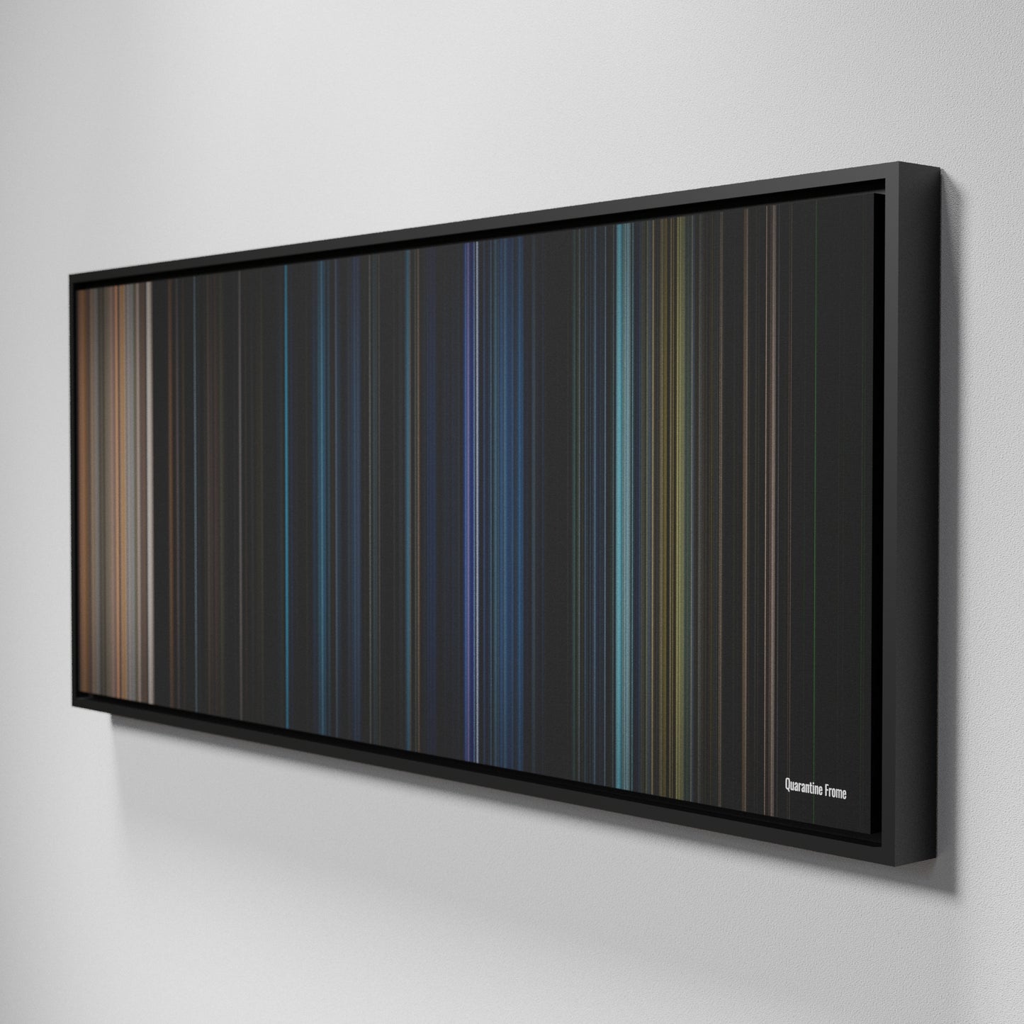 Side view of Framed Buff's of Quarantine Frome on the wall