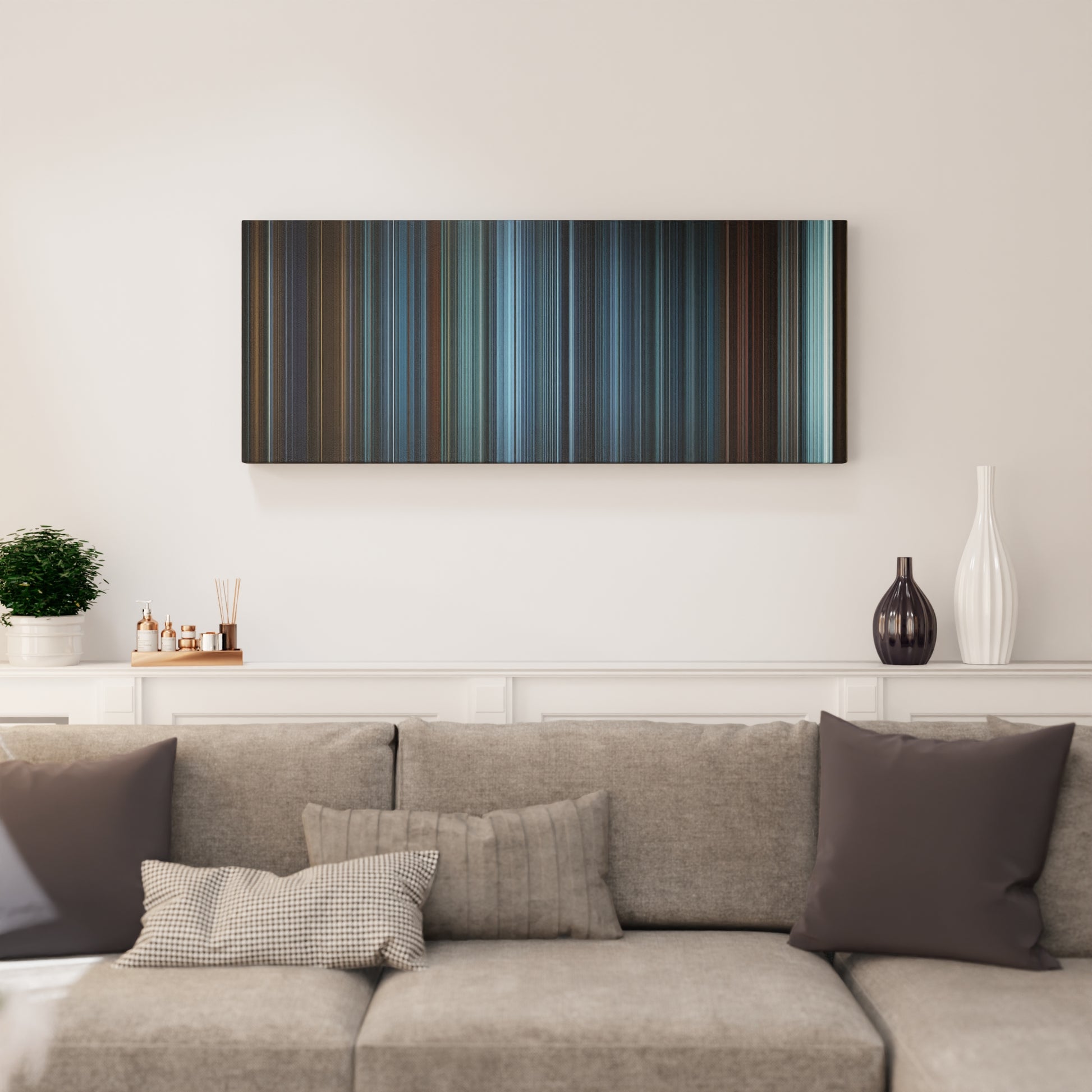Living room interior with TRON: Legacy Frome on the wall