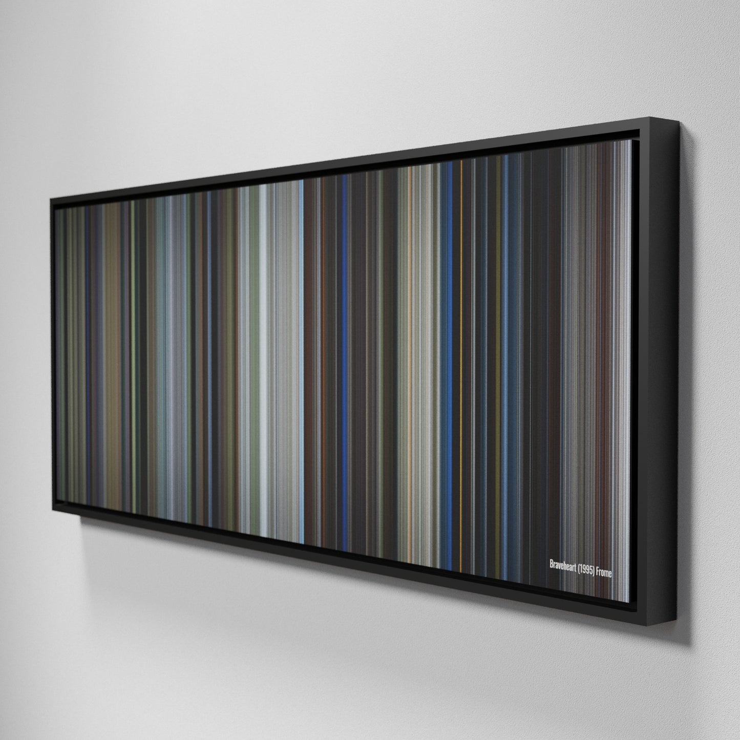 Side view of Framed Buff's of Braveheart Frome on the wall