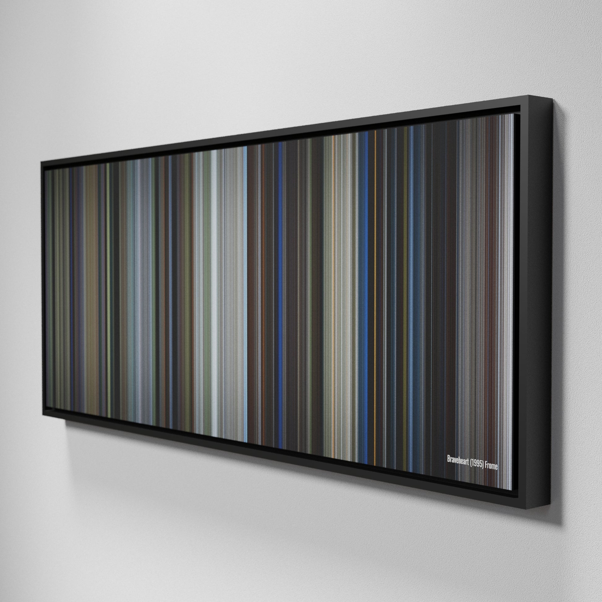 Side view of Framed Buff's of Braveheart Frome on the wall