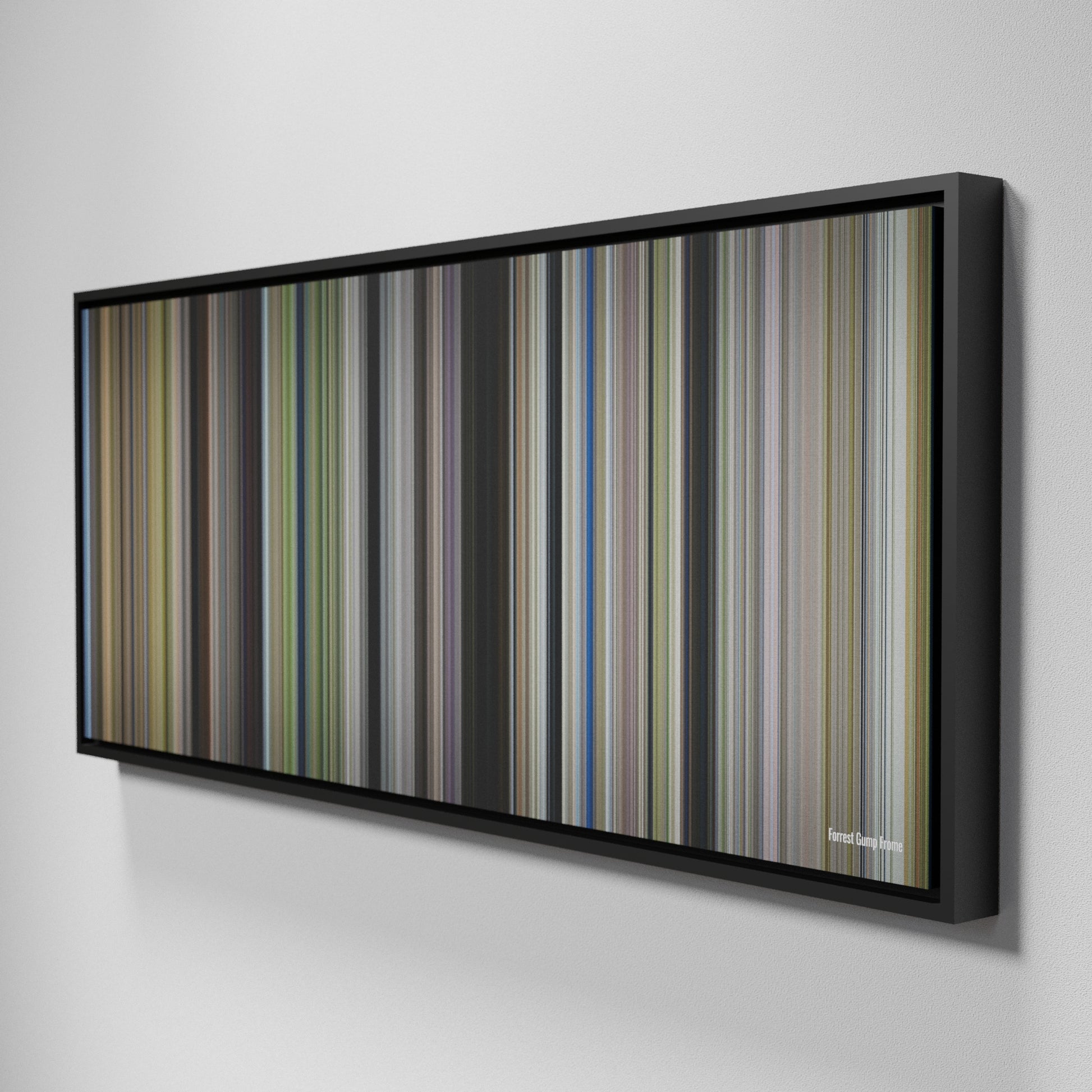 Side view of Framed Buff's of Forrest Gump Frome on the wall