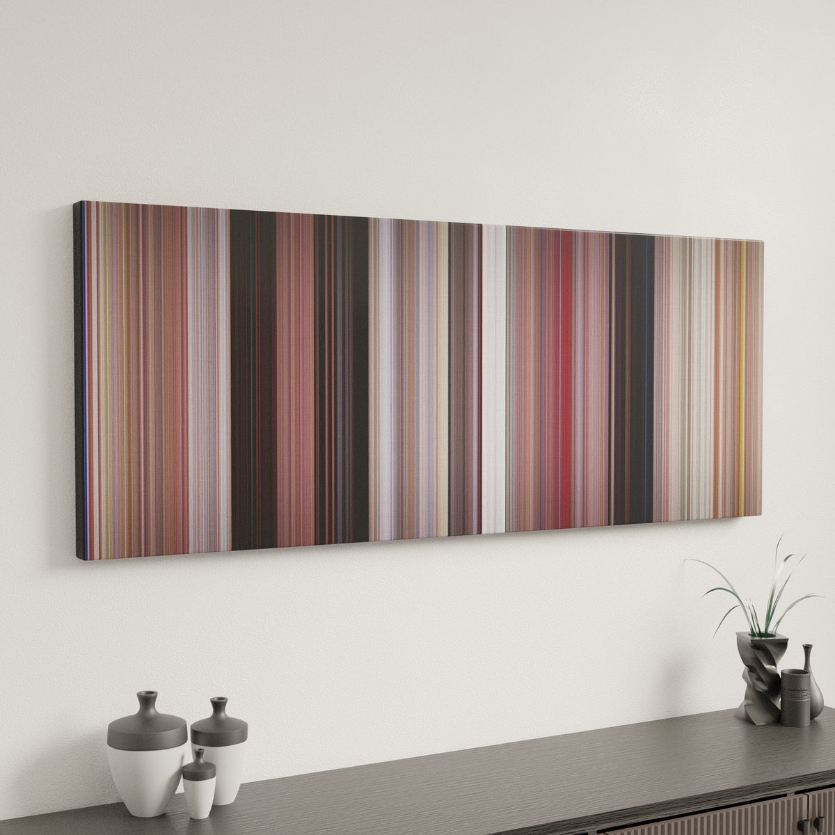 Grease canvas art in modern interior - movie color palette