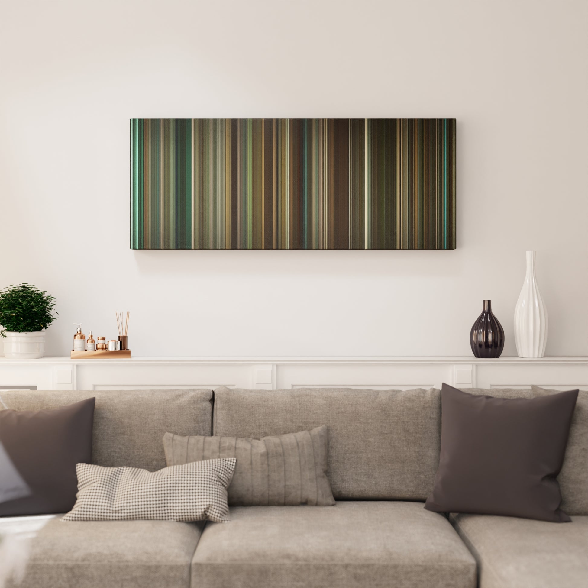 Living room interior with Remember Me Frome on the wall