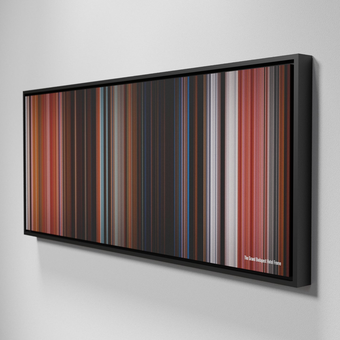 Side view of Framed Buff's of The Grand Budapest Hotel Frome on the wall