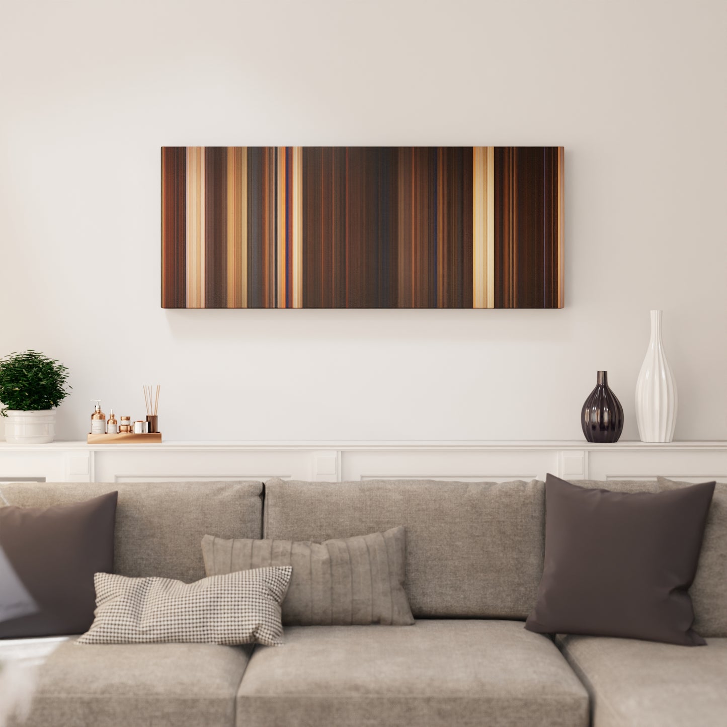 Living room interior with The Mummy Frome on the wall