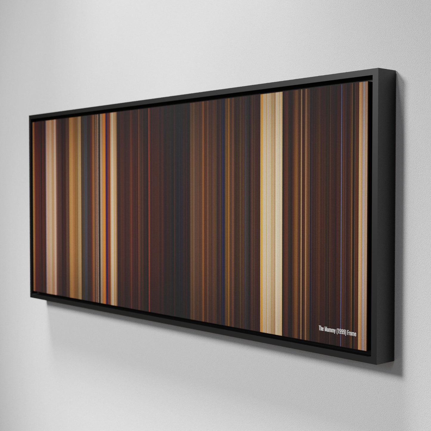 Side view of Framed Buff's of The Mummy Frome on the wall