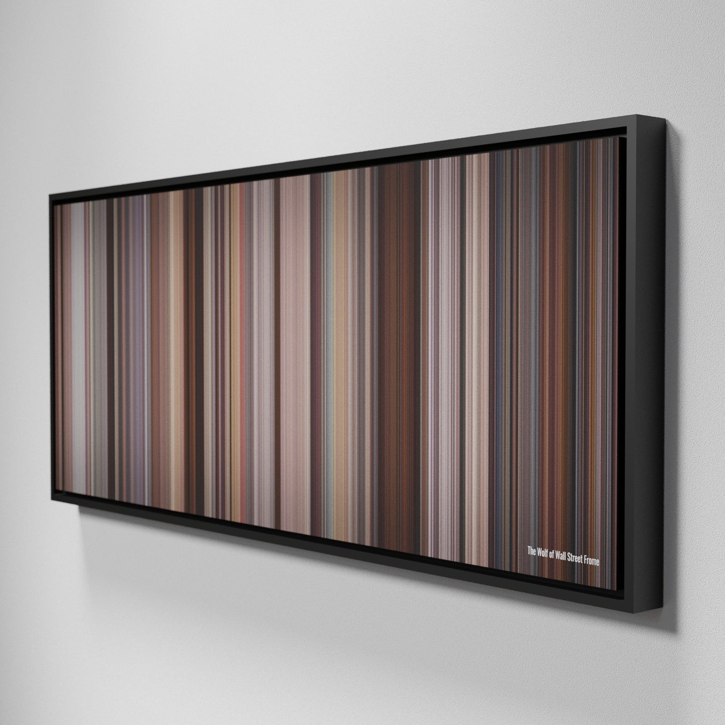 Side view of Framed Buff's of The Wolf of the Wall Street Frome on the wall