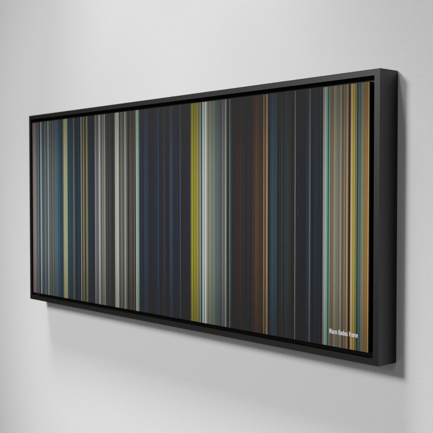 Side view of Framed Buff's of Warm Bodies Frome on the wall