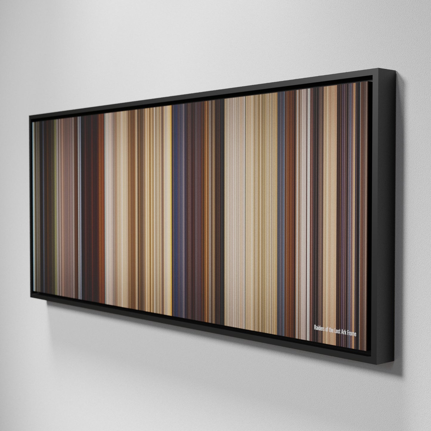 Side view of Framed Buff's of Raiders of the Lost Ark Frome on the wall