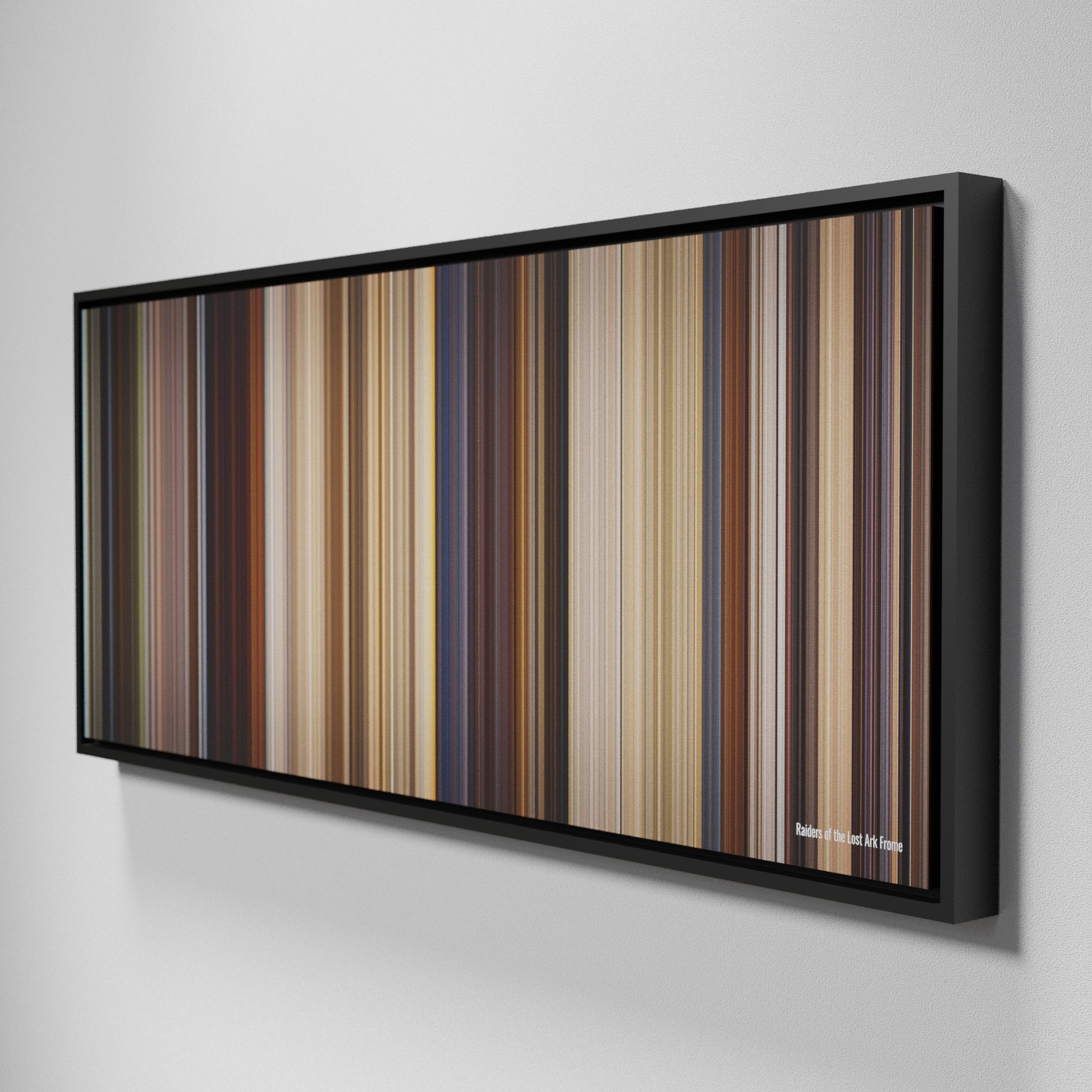 Side view of Framed Buff's of Raiders of the Lost Ark Frome on the wall