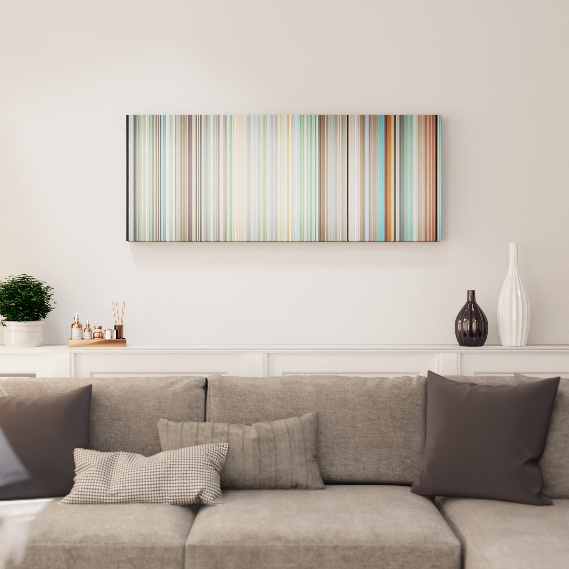 Living room interior with The Girl Who Leapt Through Time Frome on the wall