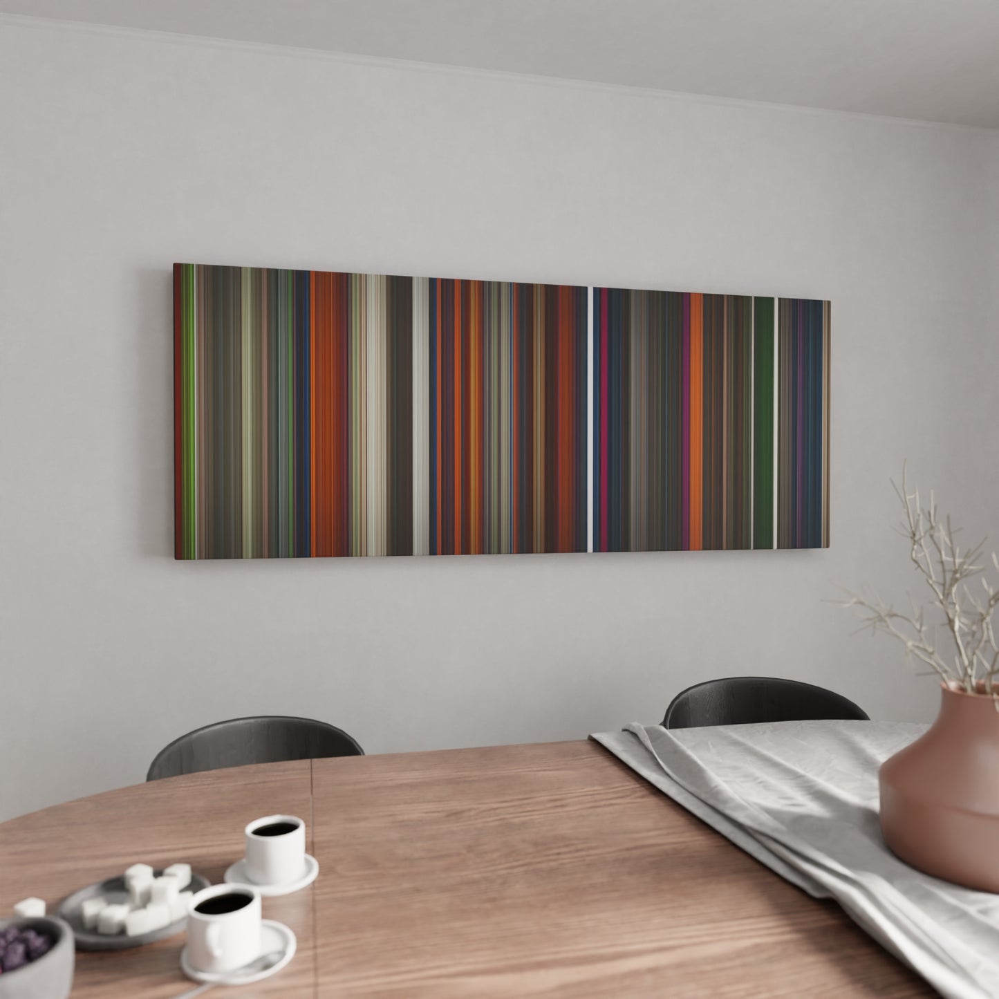 Kitchen with Coraline Frome on the wall