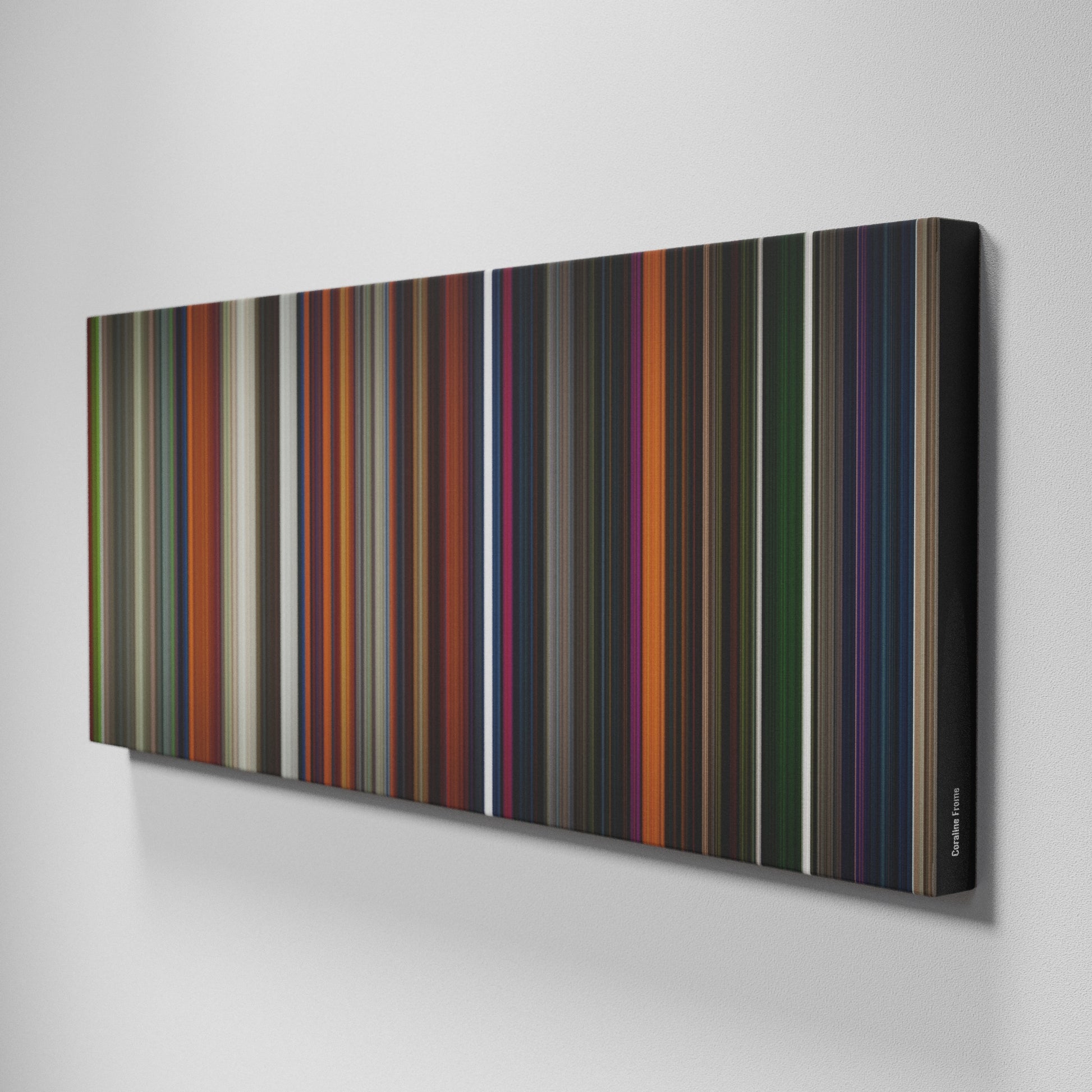 Side view of Buff's of Coraline Frome on the wall