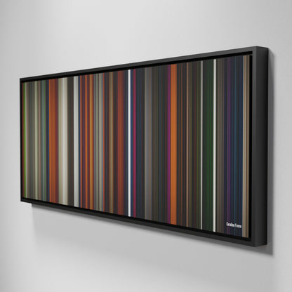 Side view of Framed Buff's of Coraline Frome on the wall