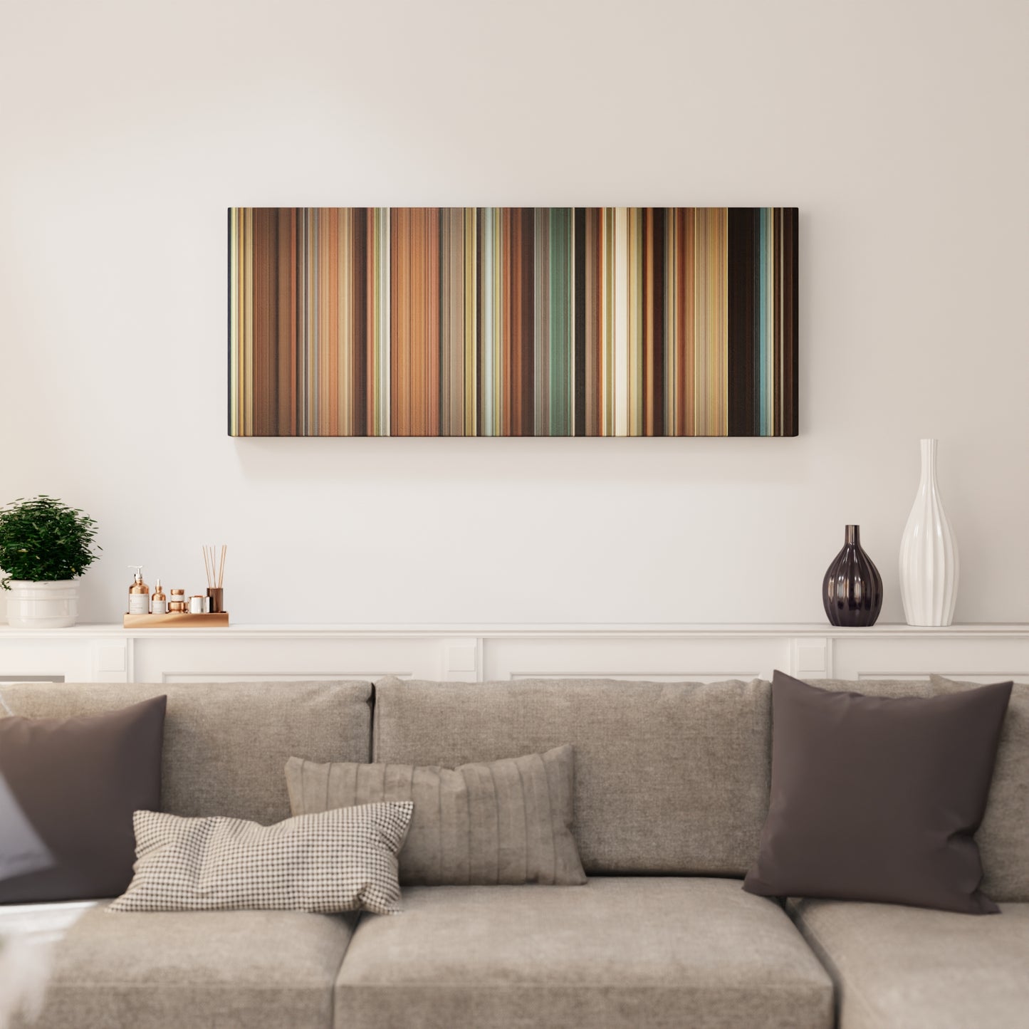 Living room interior with Pride & Prejudice Frome on the wall