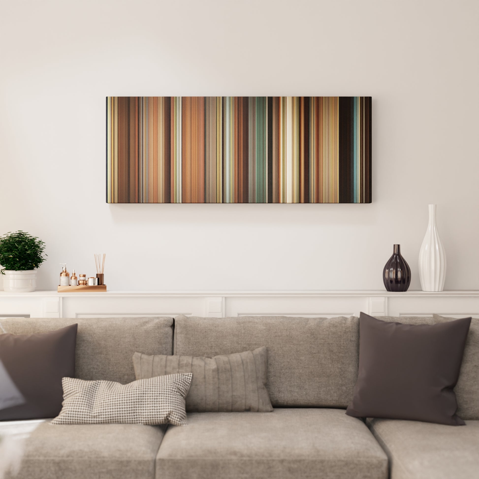 Living room interior with Pride & Prejudice Frome on the wall