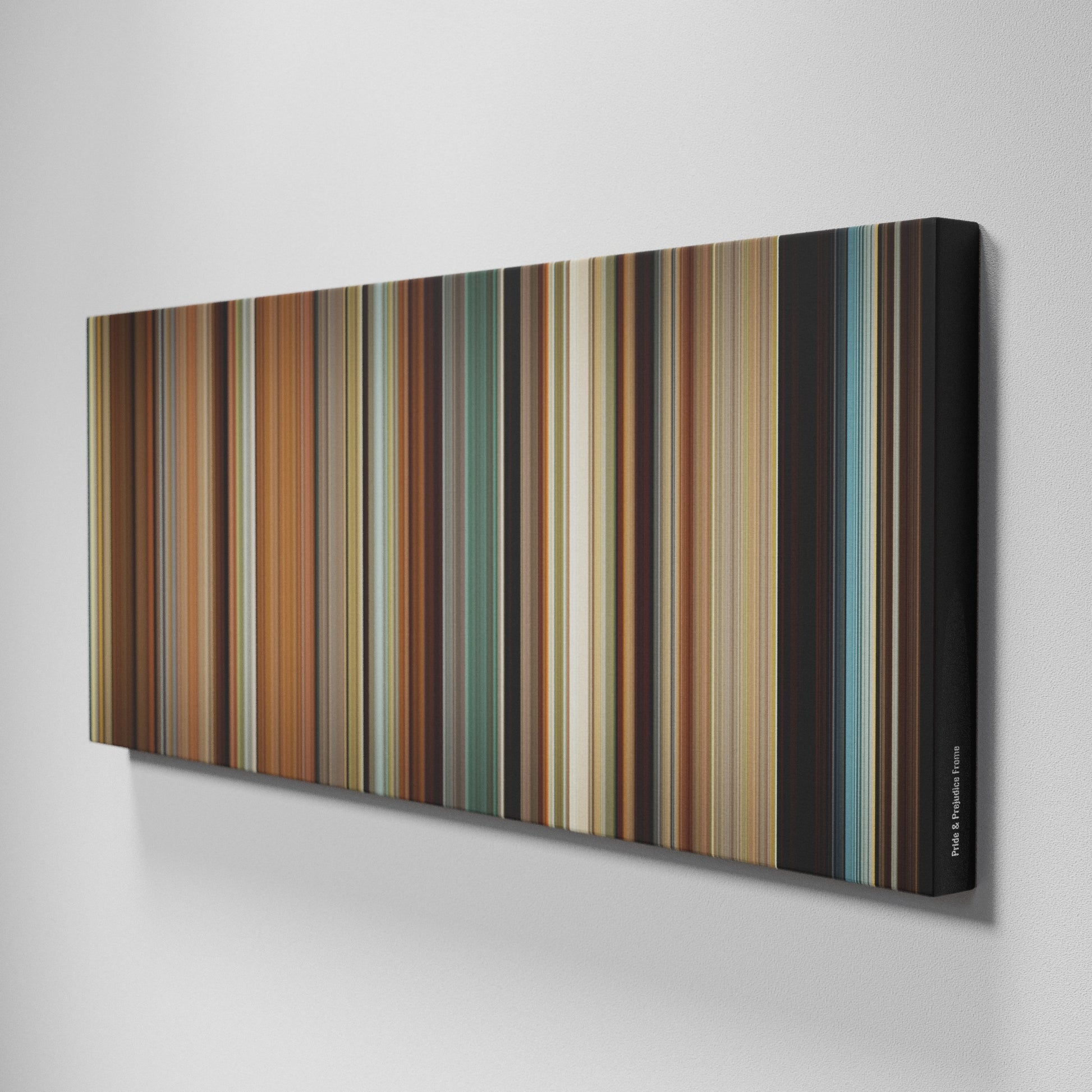 Side view of Buff's of Pride & Prejudice Frome on the wall