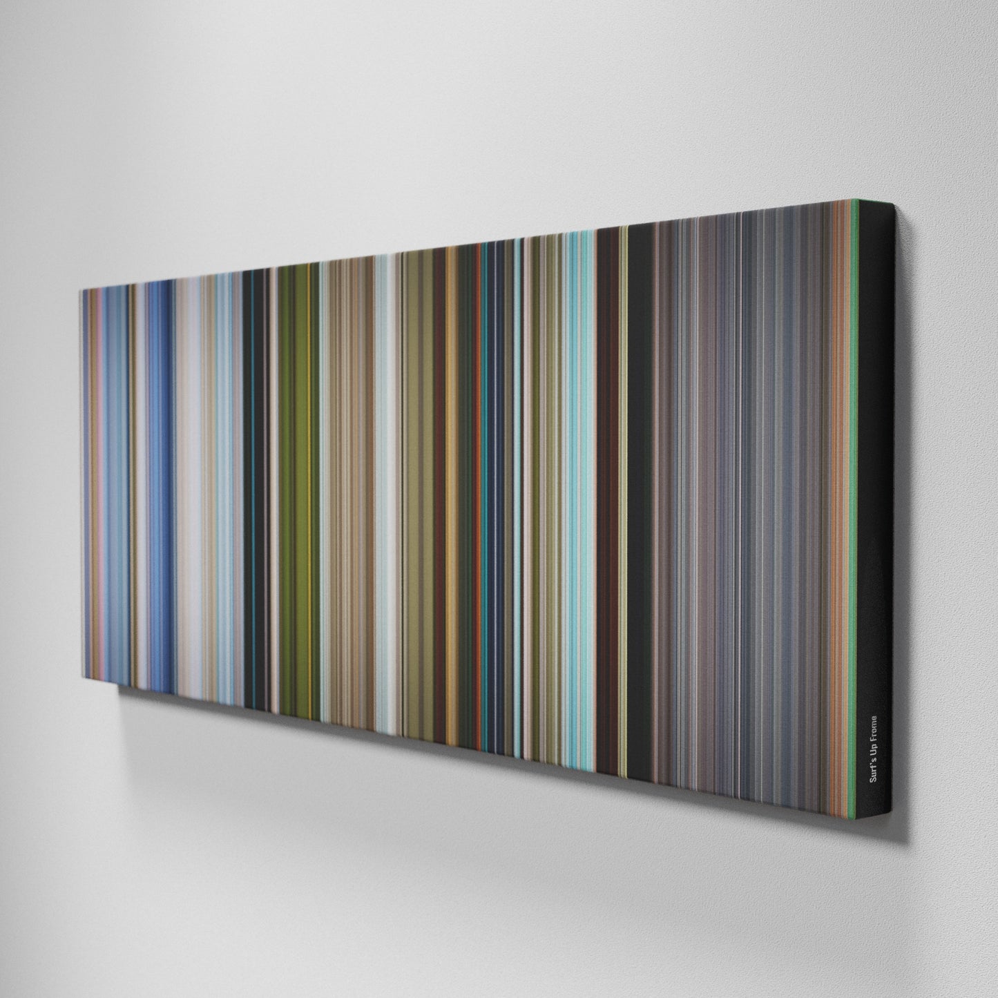 Side view of Buff's of Surf's Up Frome on the wall