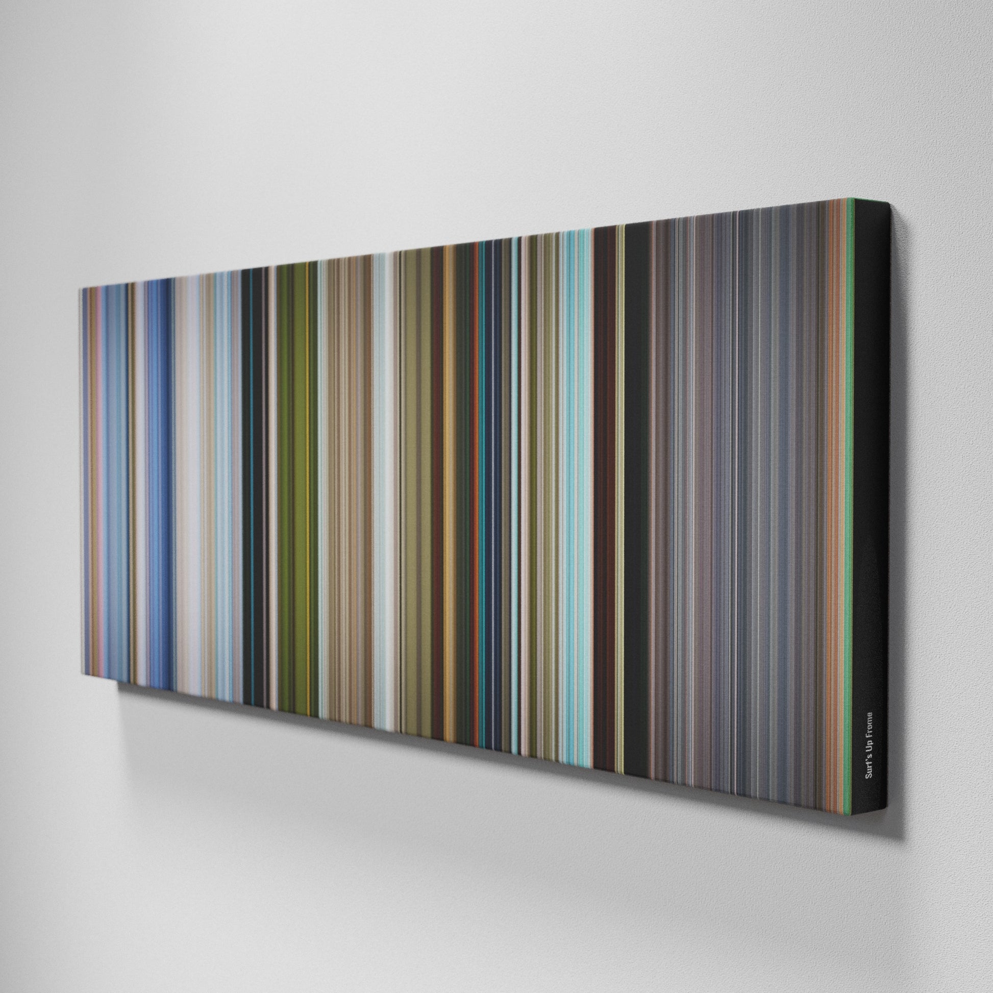 Side view of Buff's of Surf's Up Frome on the wall