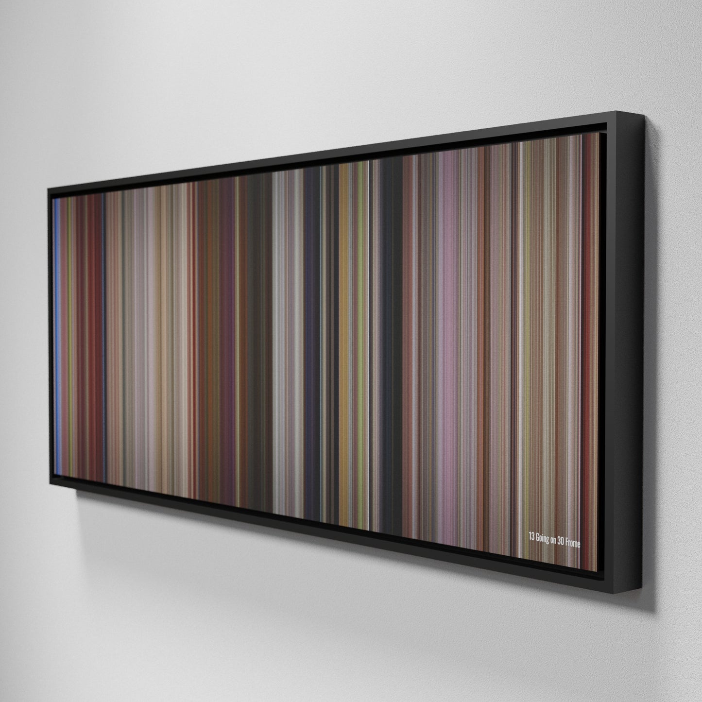 Side view of Framed Buff's of 13 Going on 30 Frome on the wall