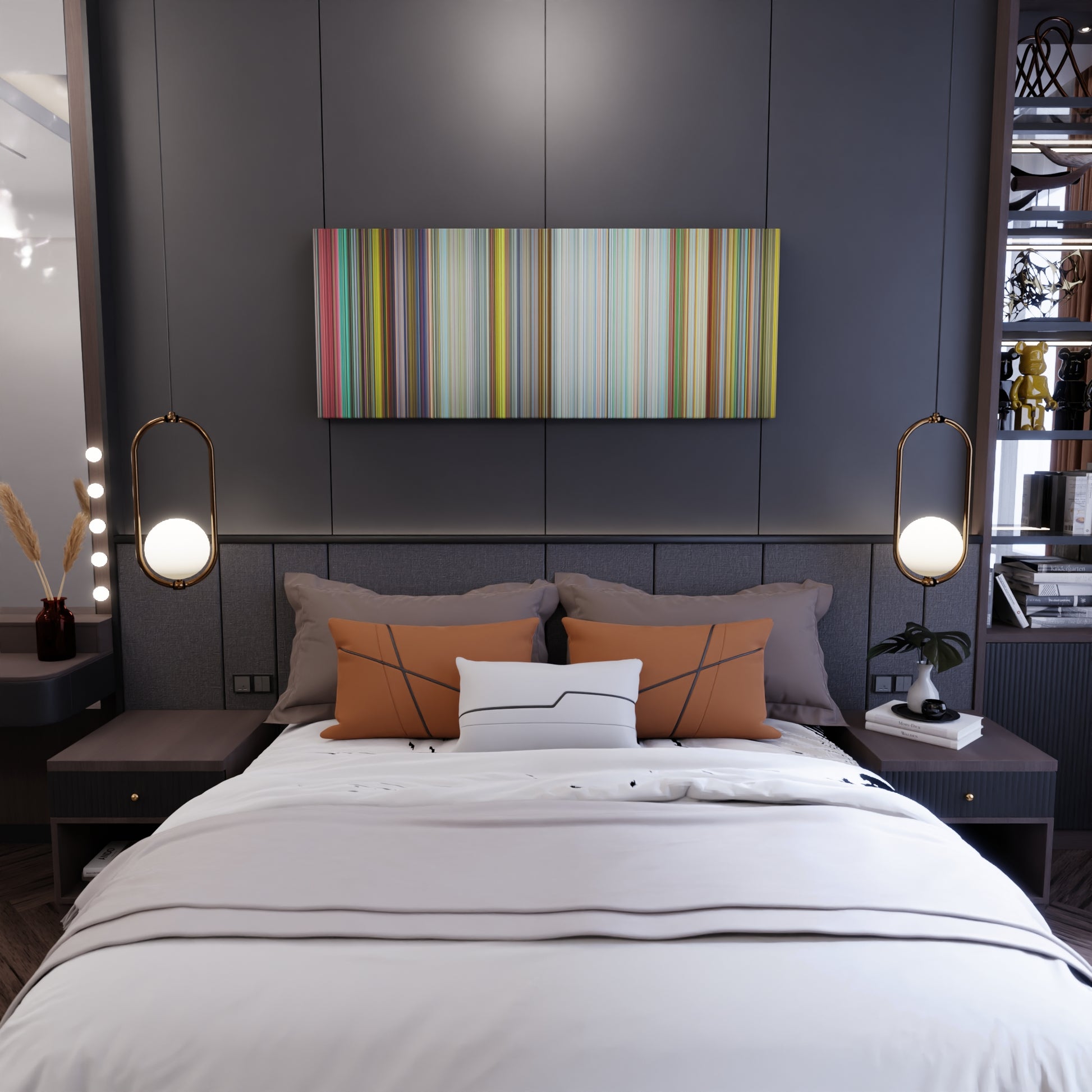 Bedroom interior with Dragon Ball Super: Broly Frome on the wall