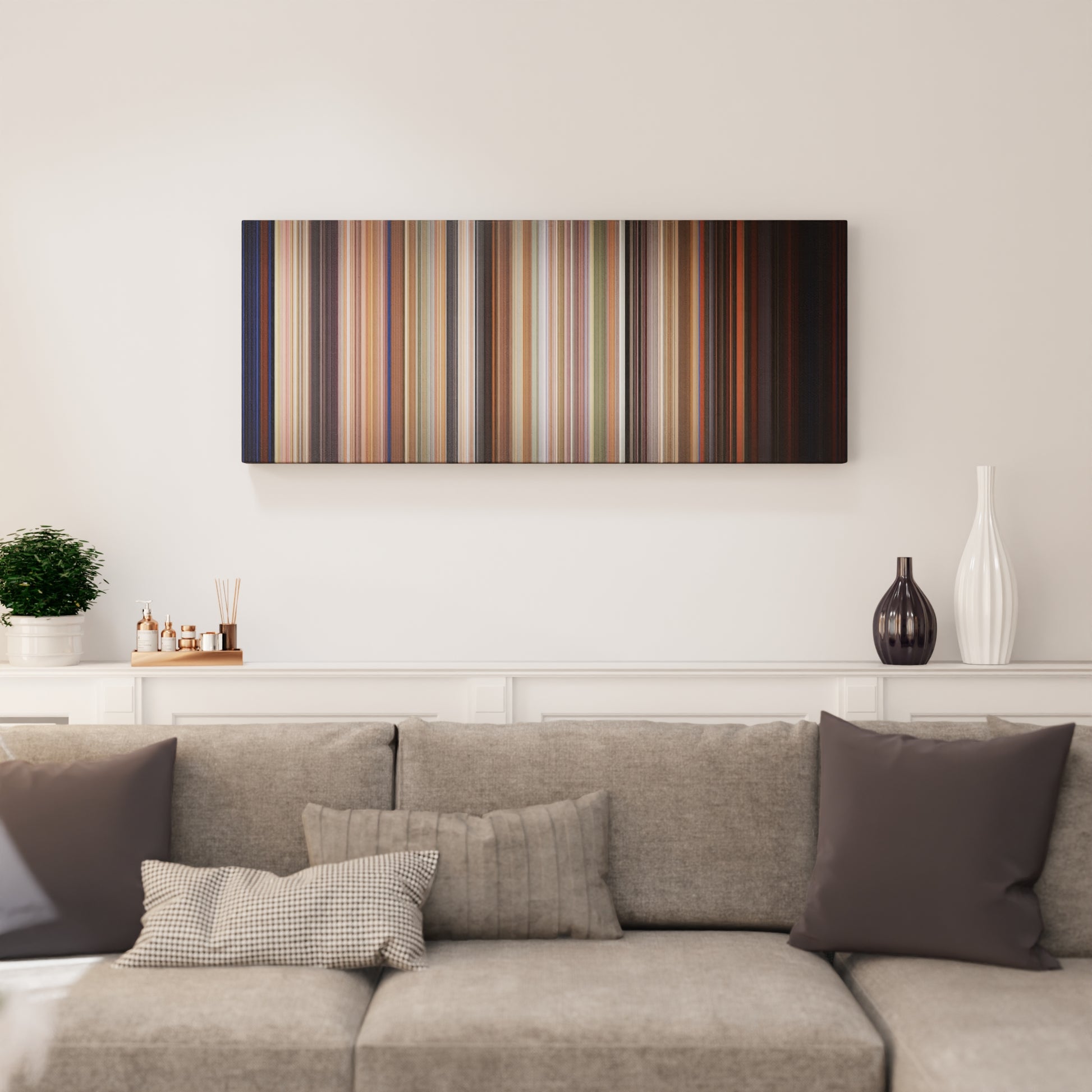 Living room interior with Edward Scissorhands Frome on the wall