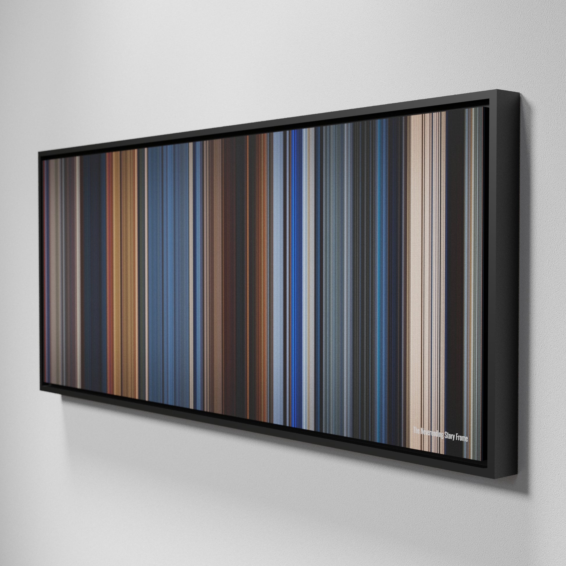 Side view of Framed Buff's of The Neverending Story Frome on the wall