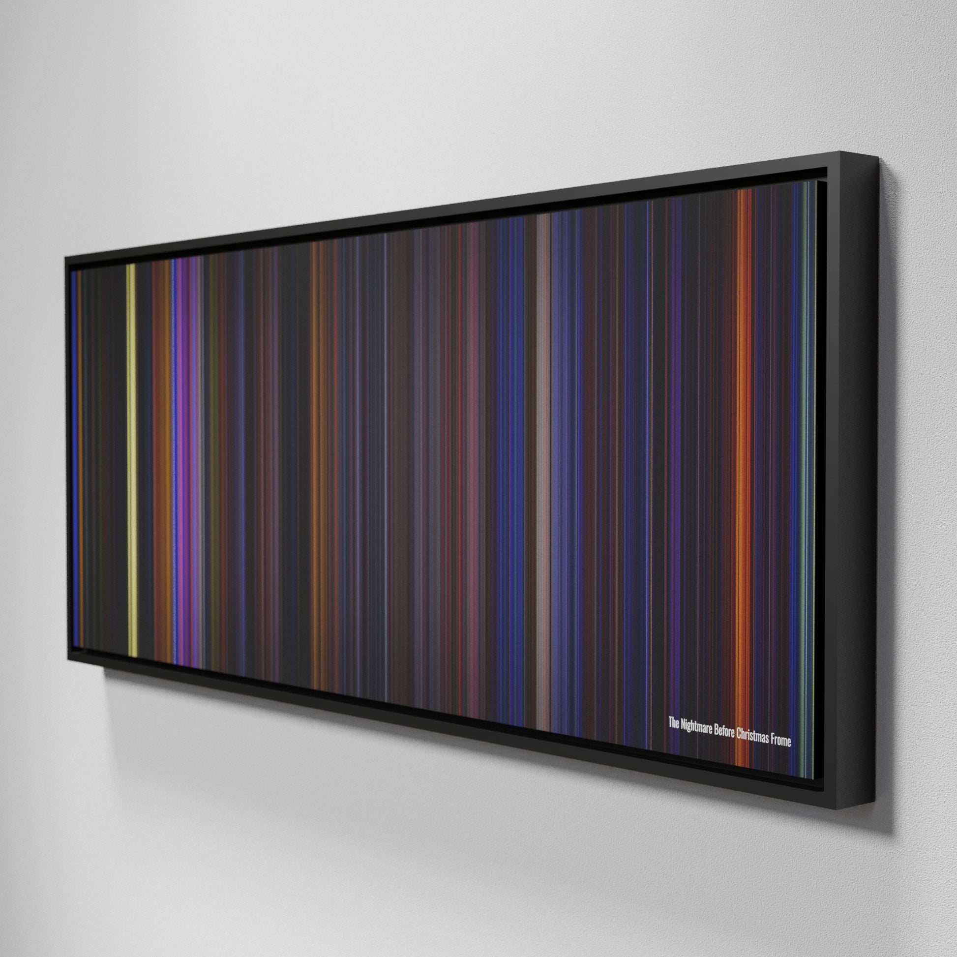 Side view of Framed Buff's of The Nightmare Before Christmas Frome on the wall