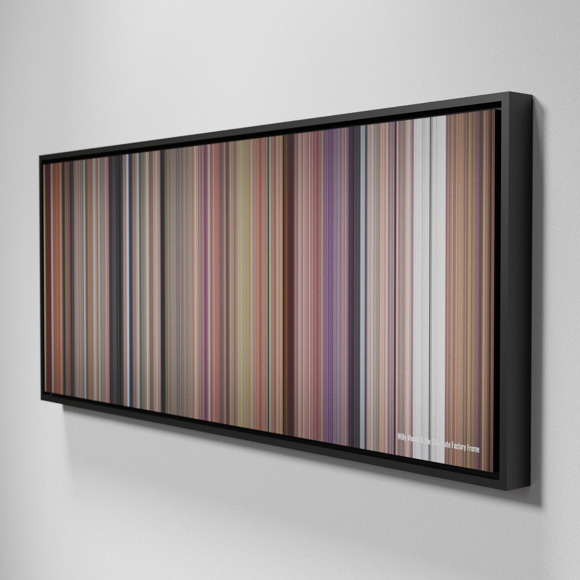 Side view of Framed Buff's of Willy Wonka & the Chocolate Factory Frome on the wall