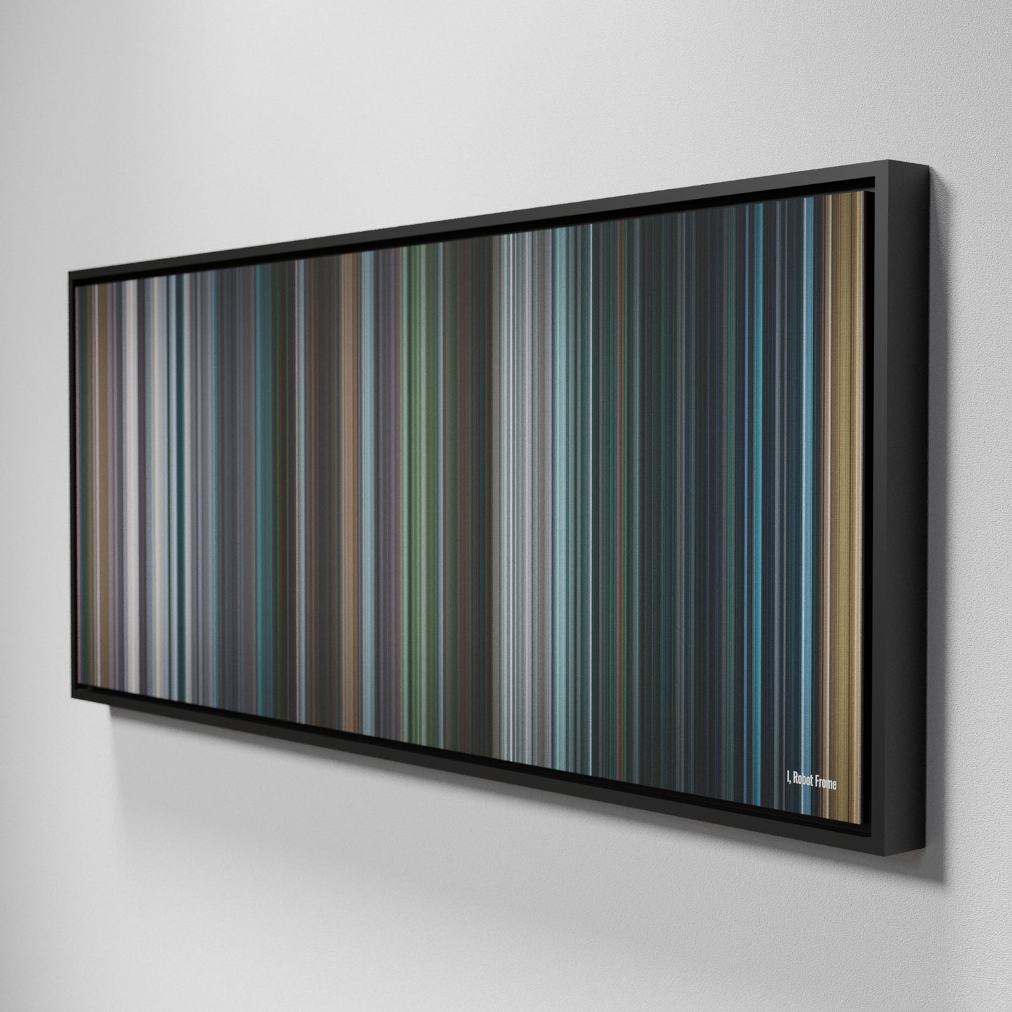 Side view of Framed Buff's of I, Robot Frome on the wall