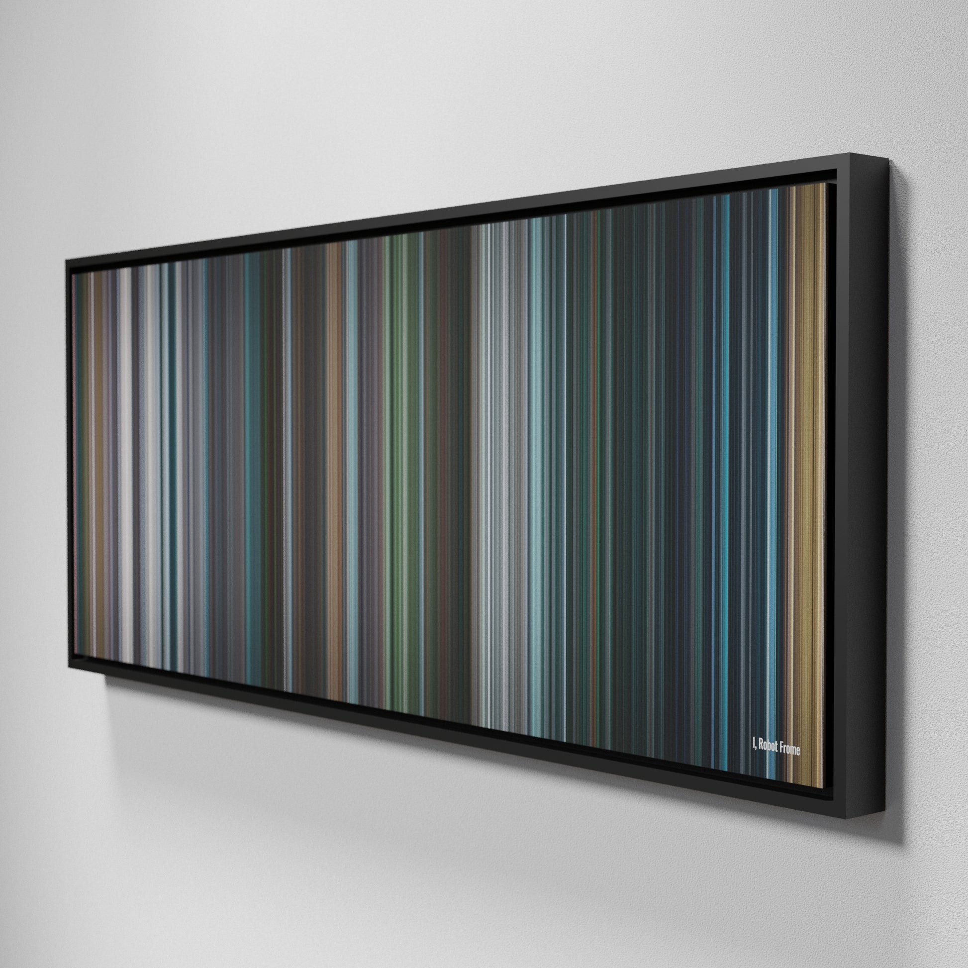 Side view of Framed Buff's of I, Robot Frome on the wall