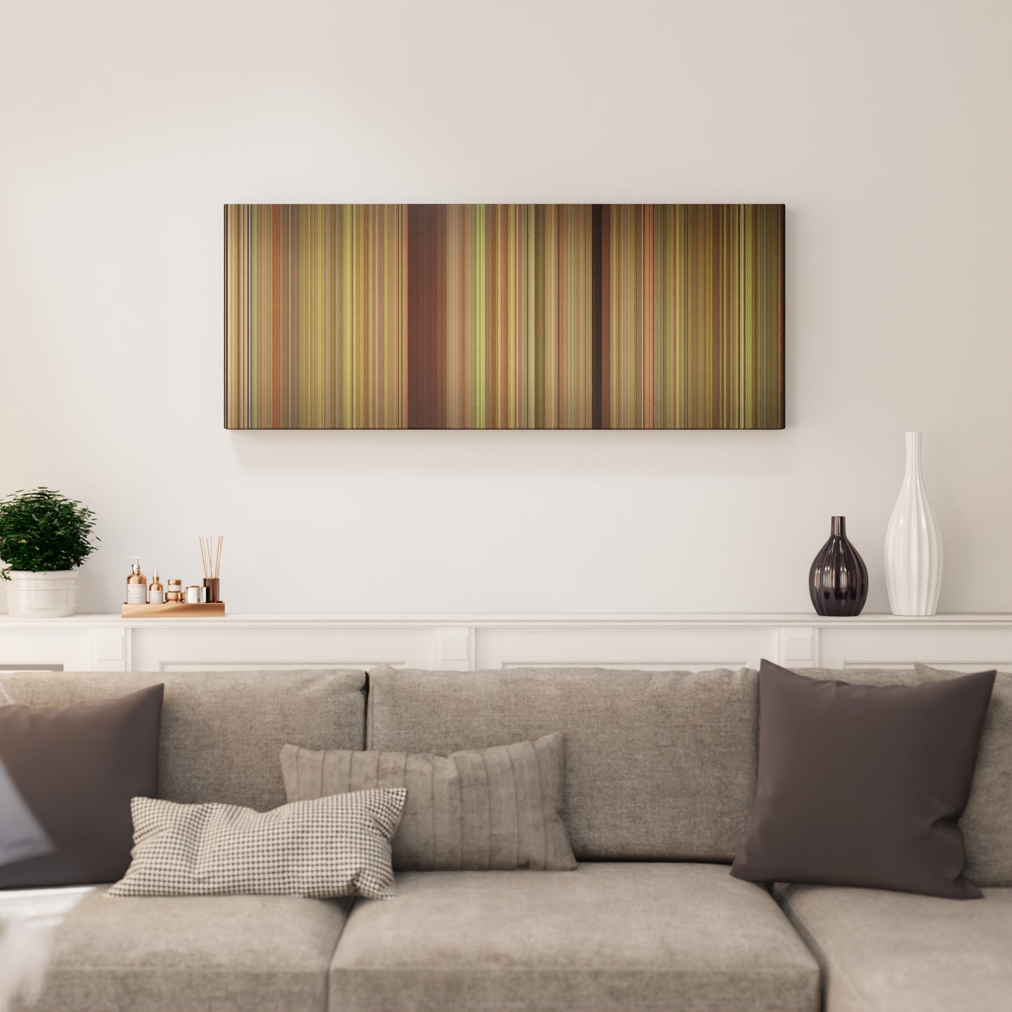 Living room interior with Kicking and Screaming Frome on the wall