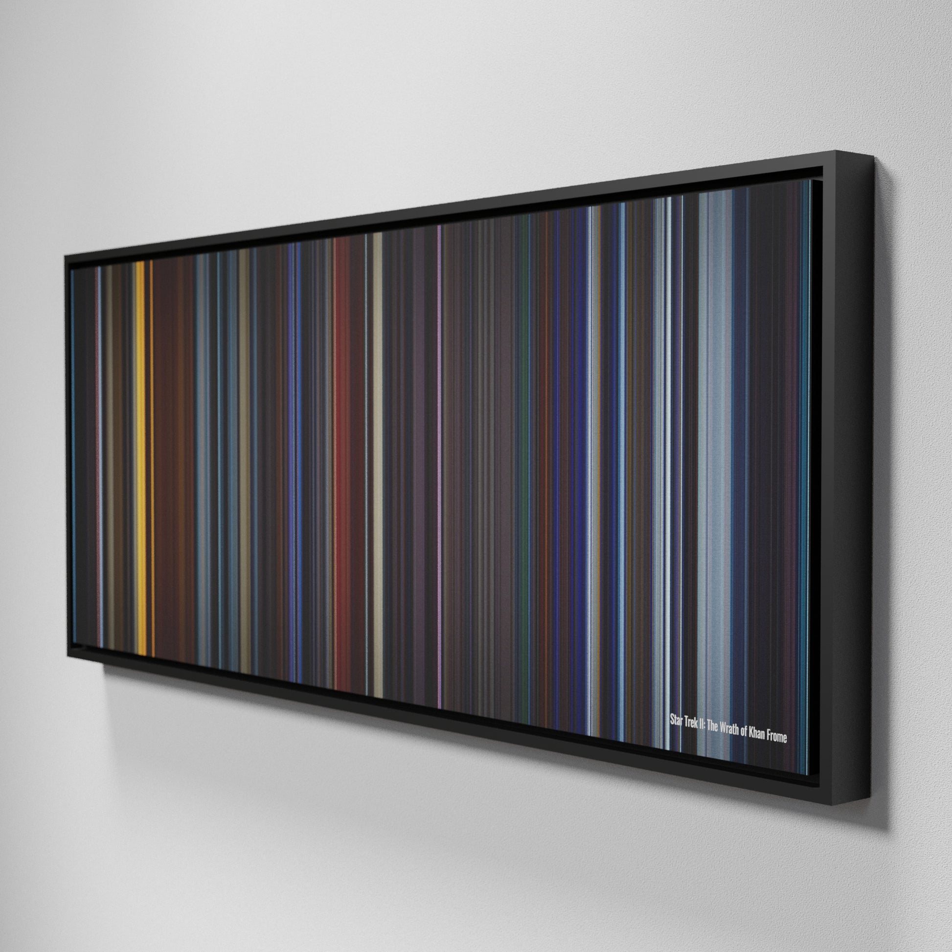 Side view of Framed Buff's of Star Trek II: The Wrath of Khan Frome on the wall