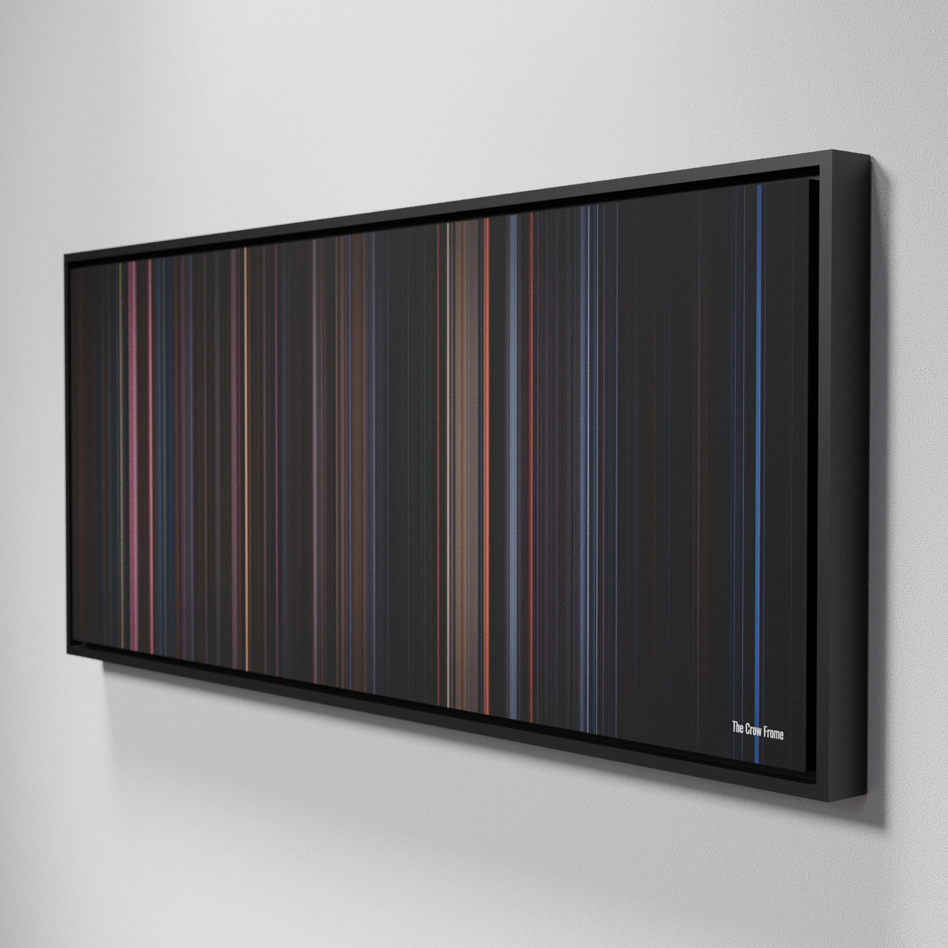 Side view of Framed Buff's of The Crow Frome on the wall