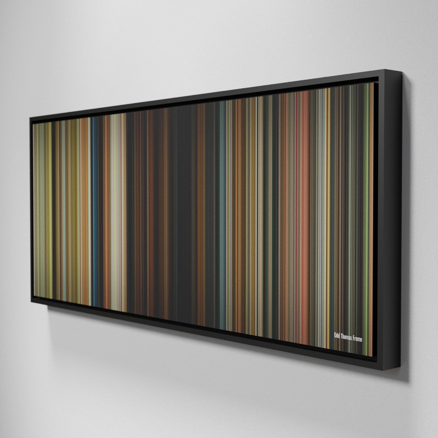 Side view of Framed Buff's of Odd Thomas Frome on the wall