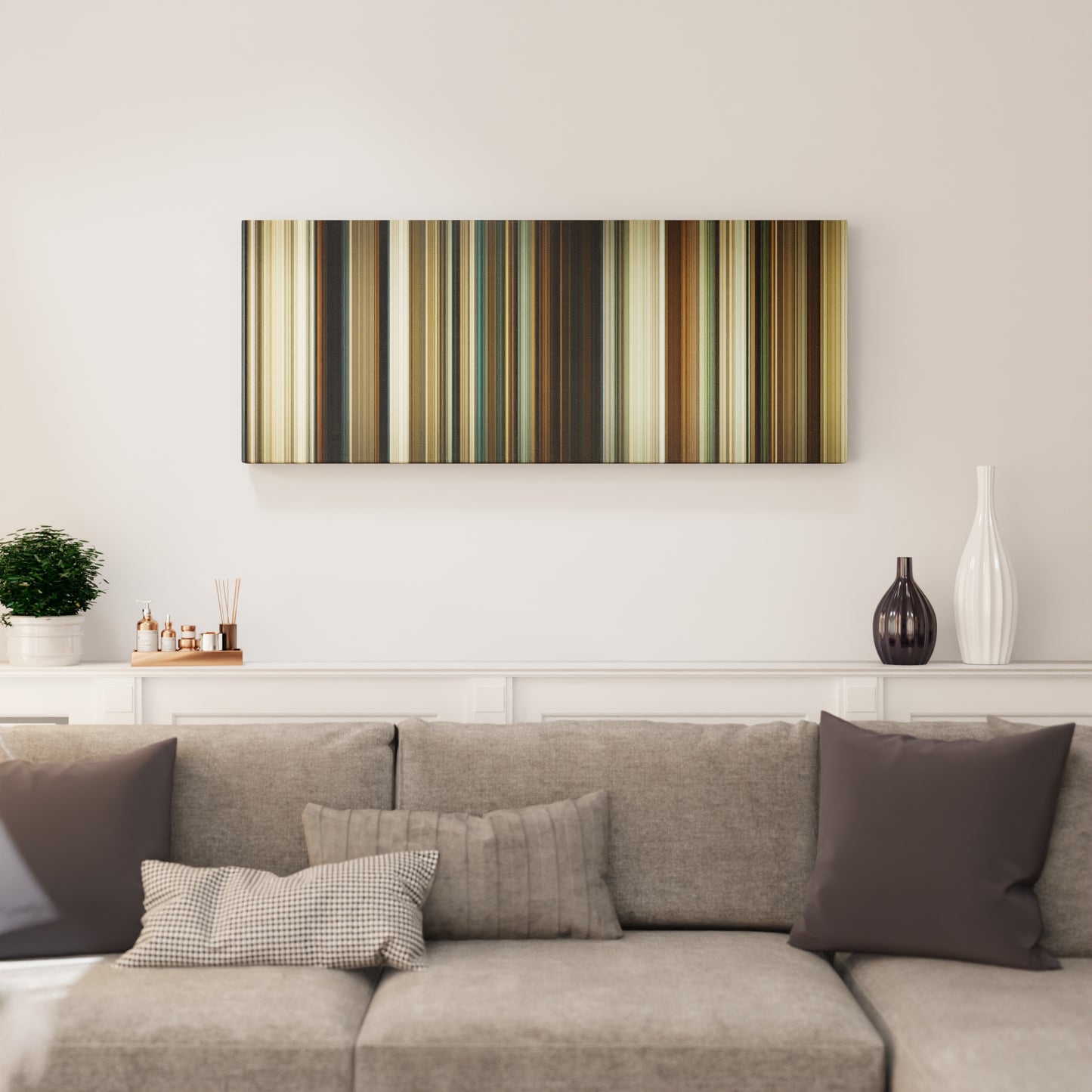 Living room interior with No Country for Old Men Frome on the wall