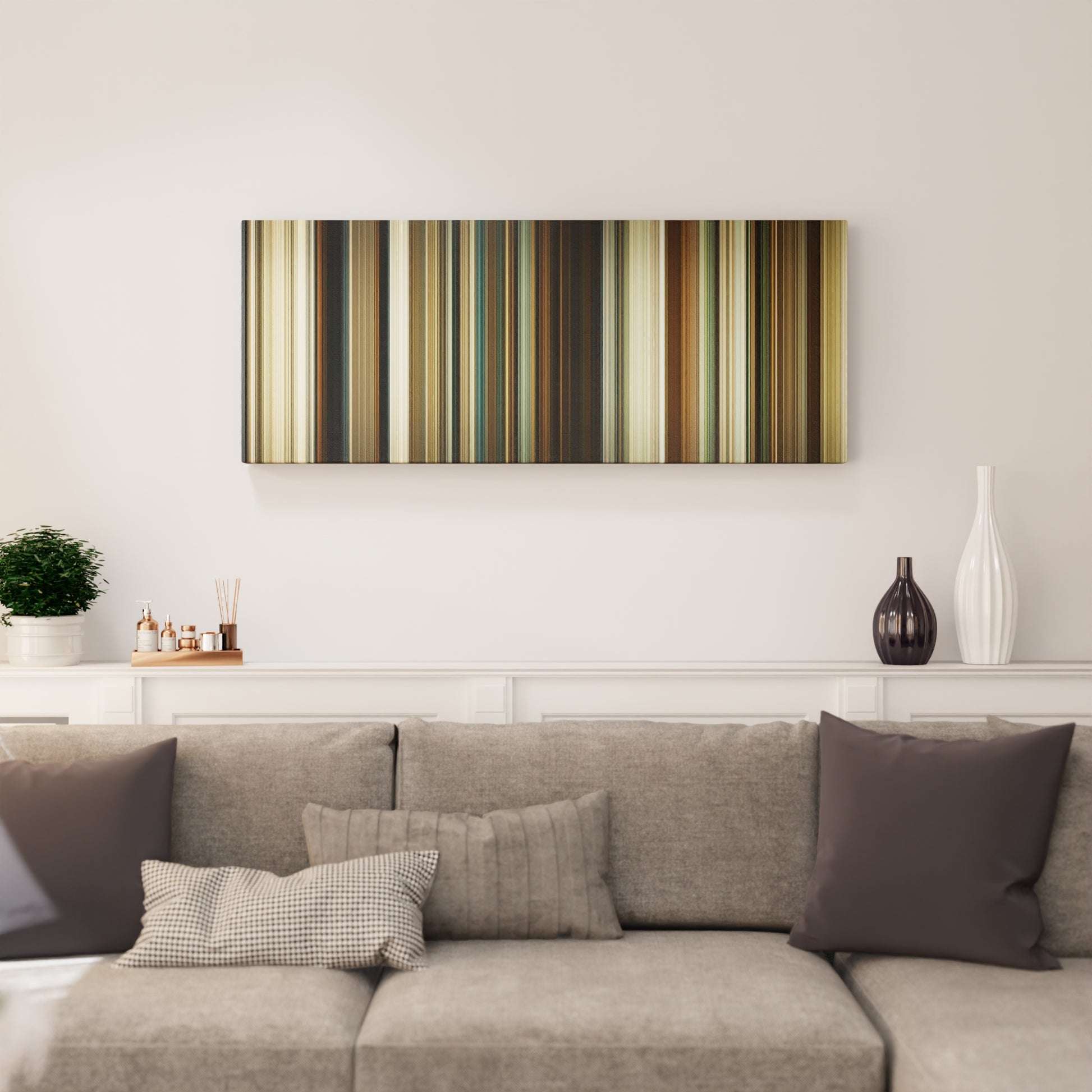 Living room interior with No Country for Old Men Frome on the wall