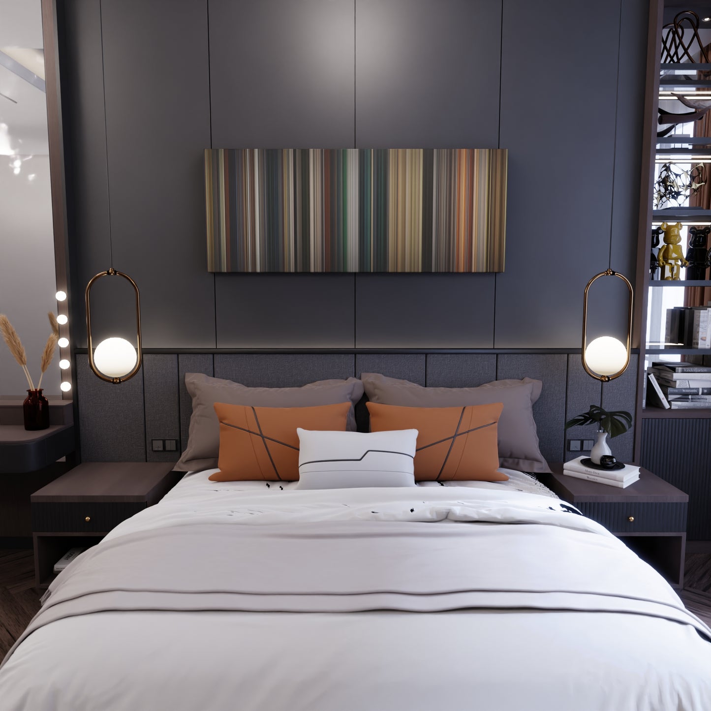 Bedroom interior with The Lord of the Rings: The Return of the King Frome on the wall