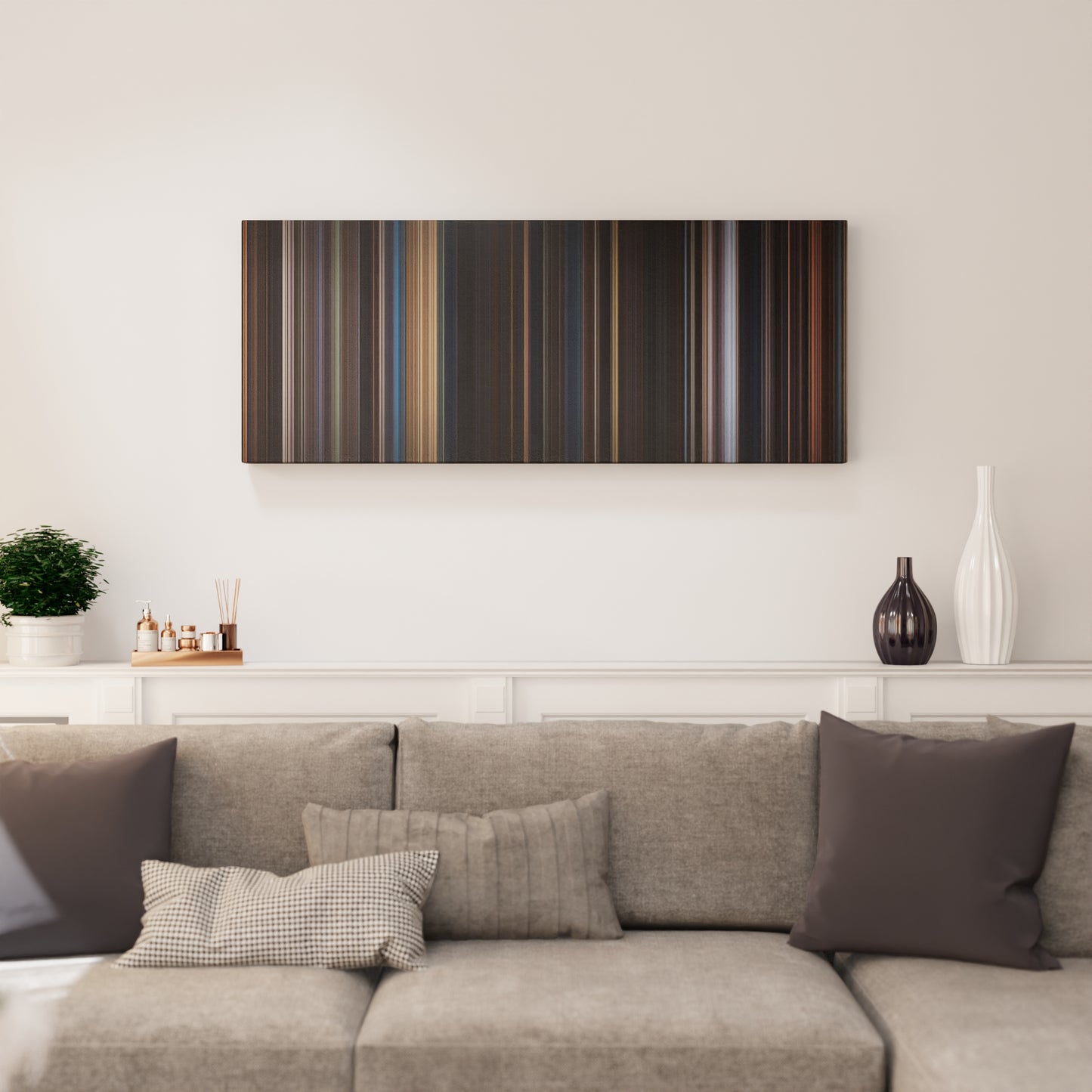 Living room interior with Iron Man 3 Frome on the wall