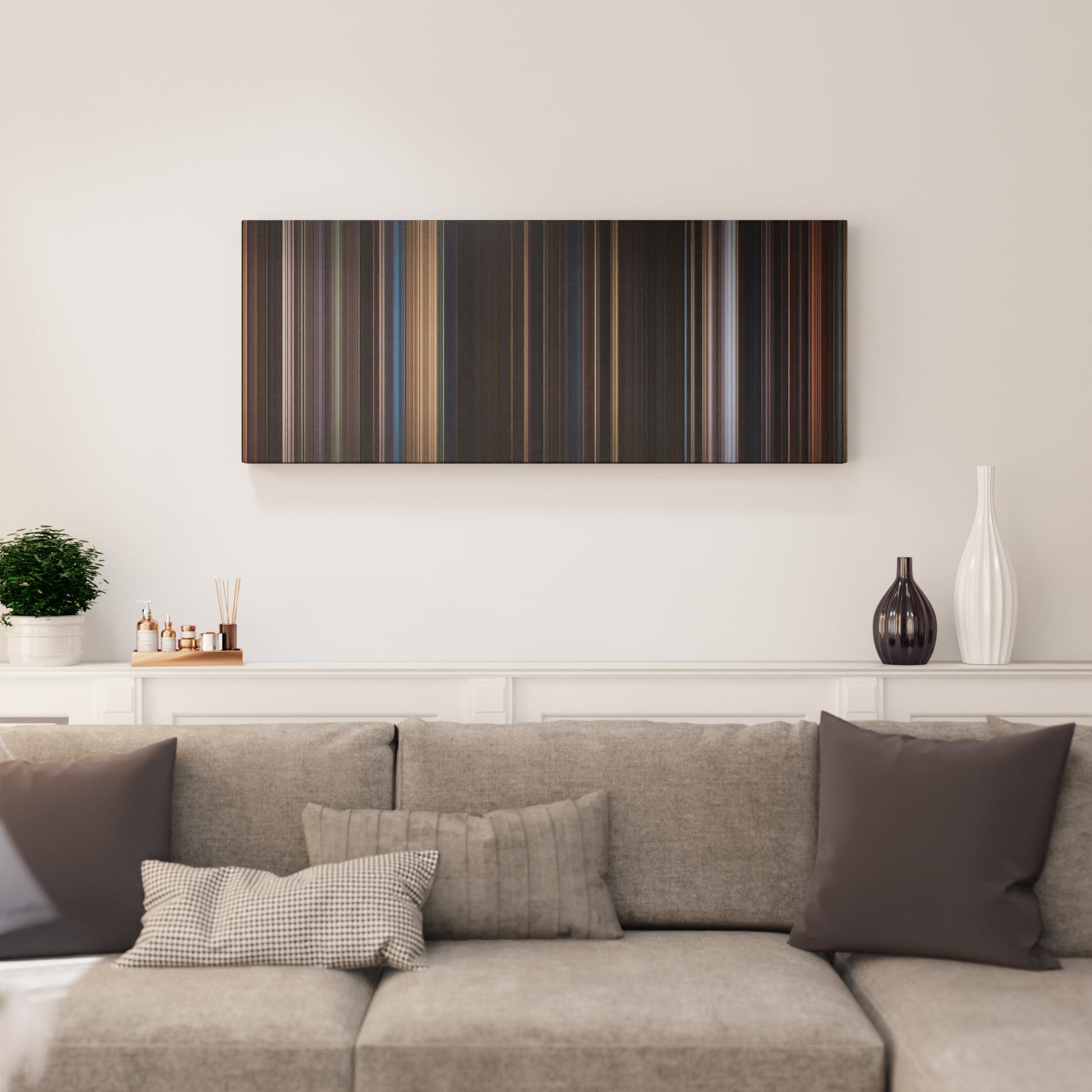 Living room interior with Iron Man 3 Frome on the wall