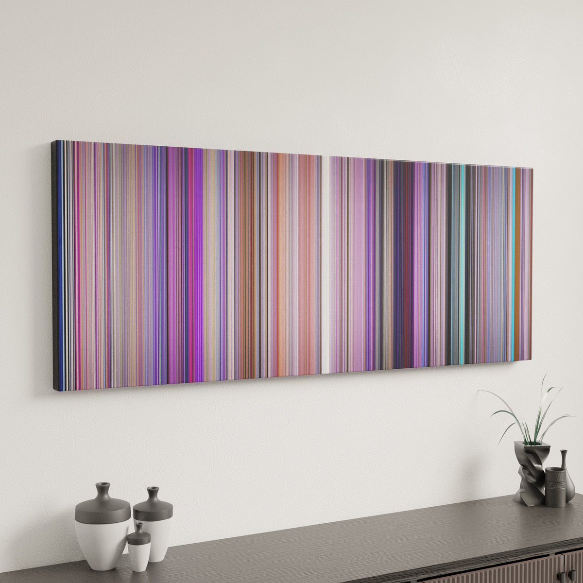 Inside Out canvas art in modern interior - movie color palette