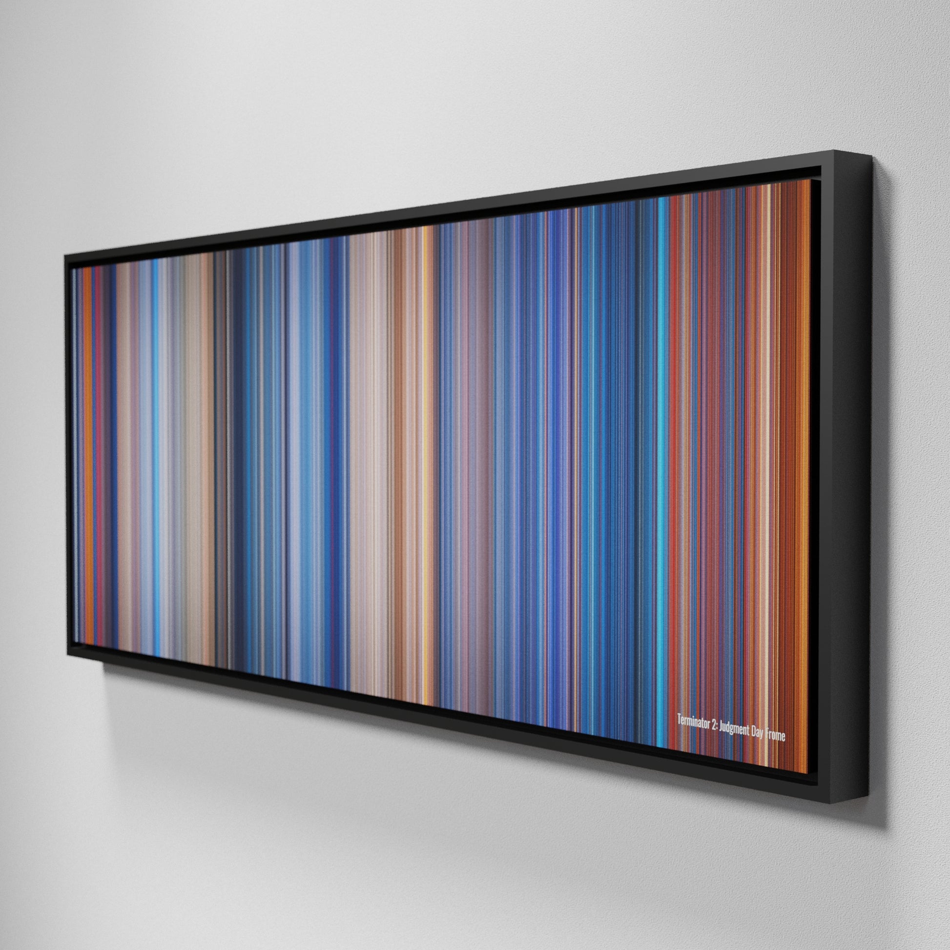 Side view of Framed Buff's of Terminator 2: Judgment Day Frome on the wall