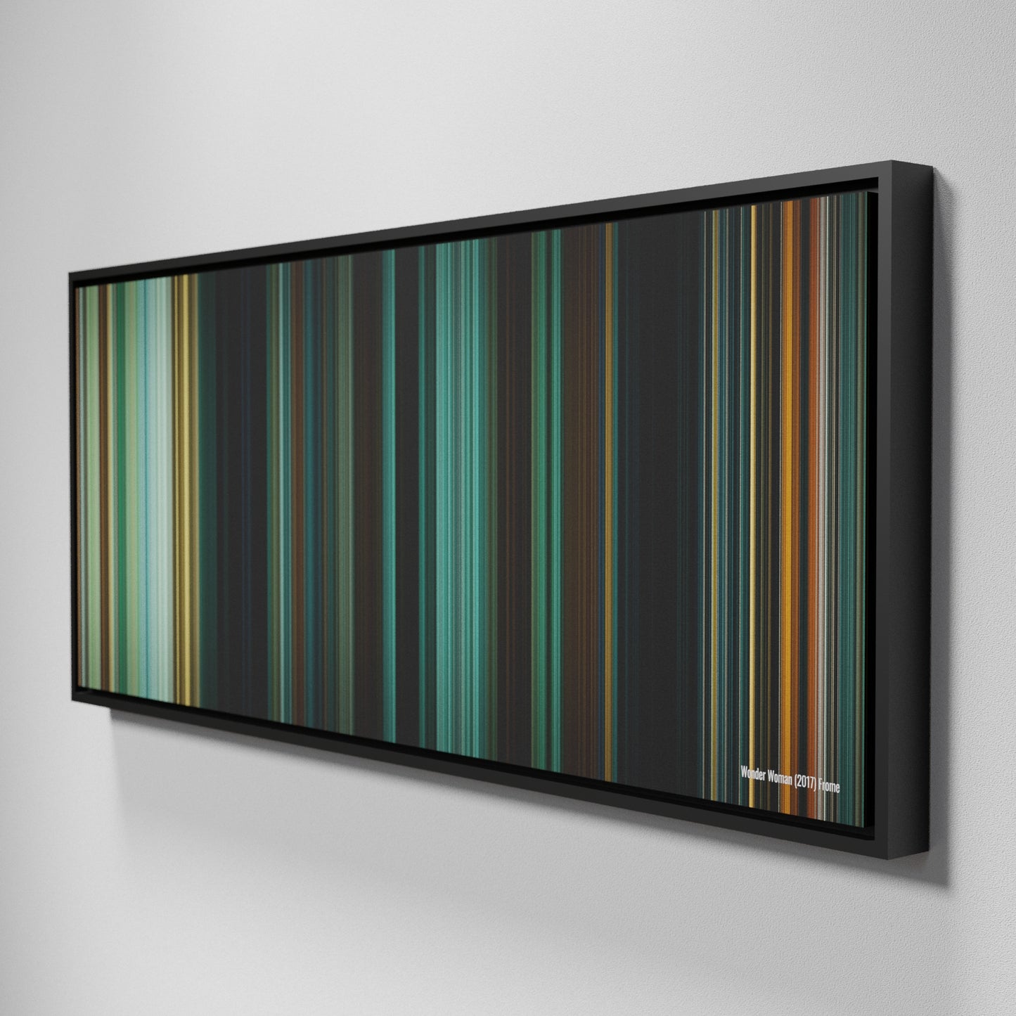 Side view of Framed Buff's of Wonder Woman Frome on the wall