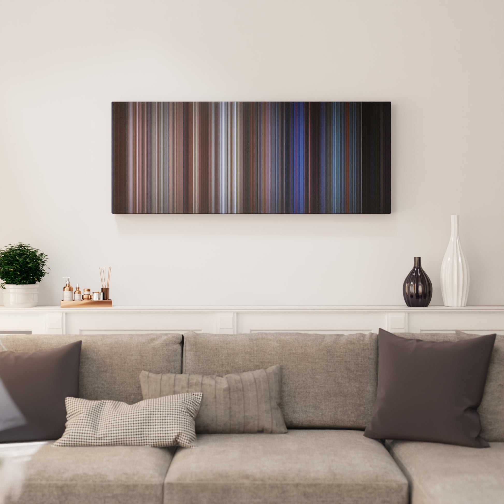 Living room interior with Dante's Peak Frome on the wall