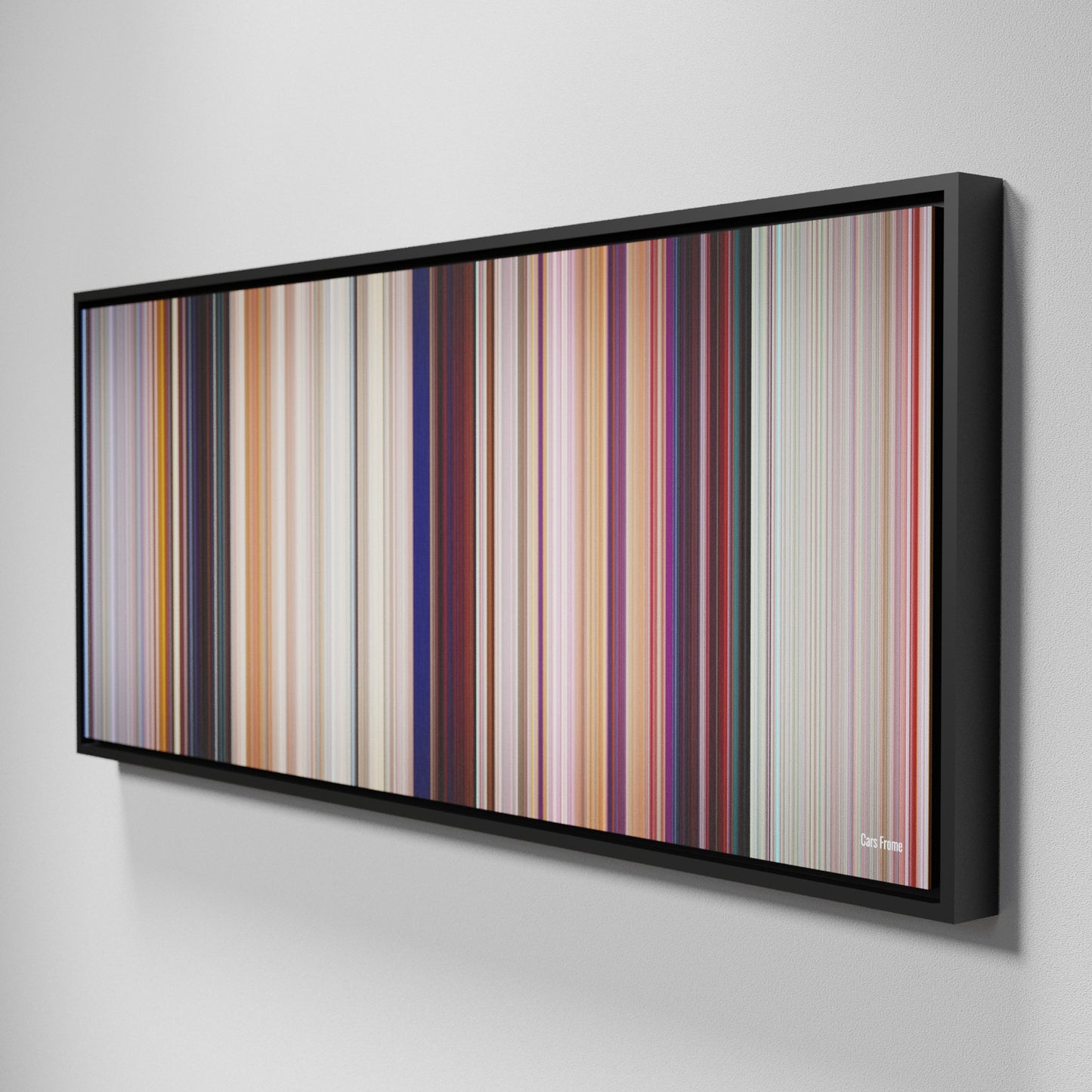 Side view of Framed Buff's of Cars Frome on the wall