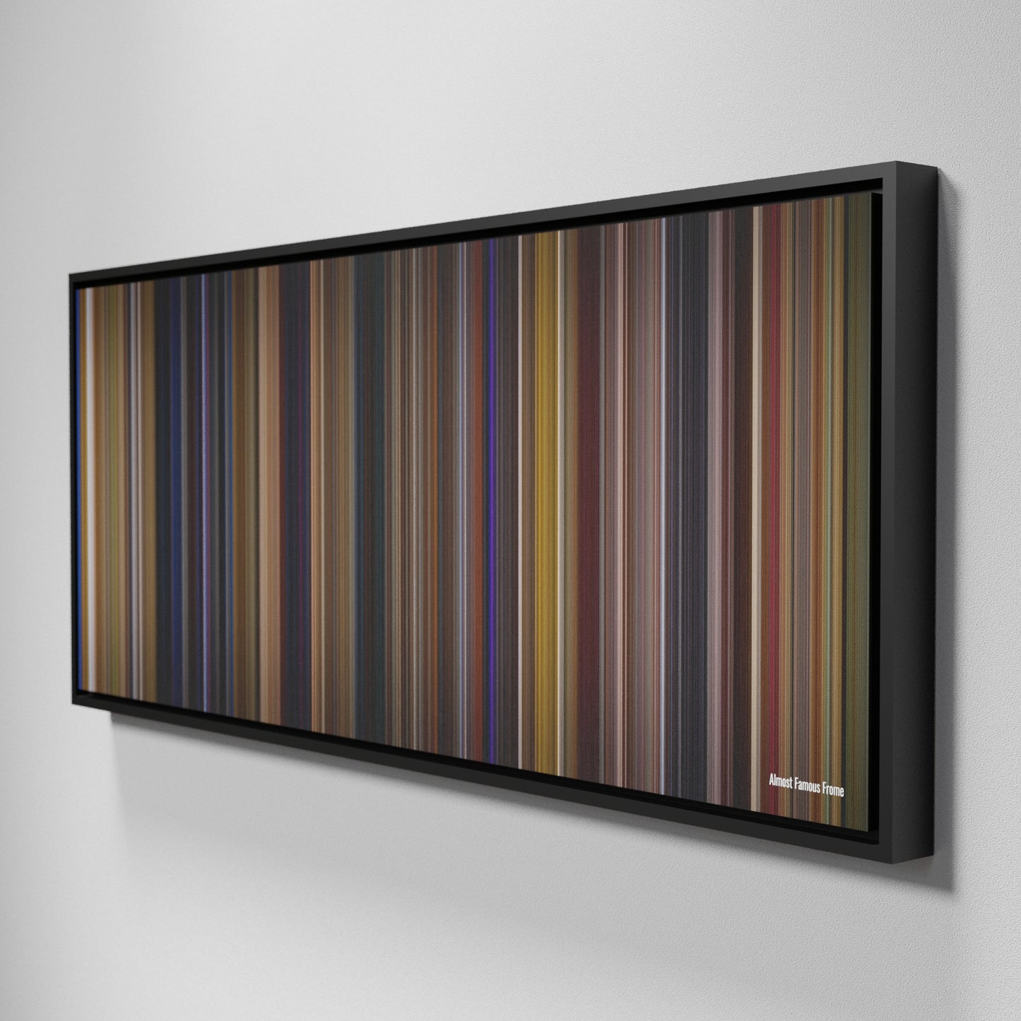 Side view of Framed Buff's of Almost Famous Frome on the wall