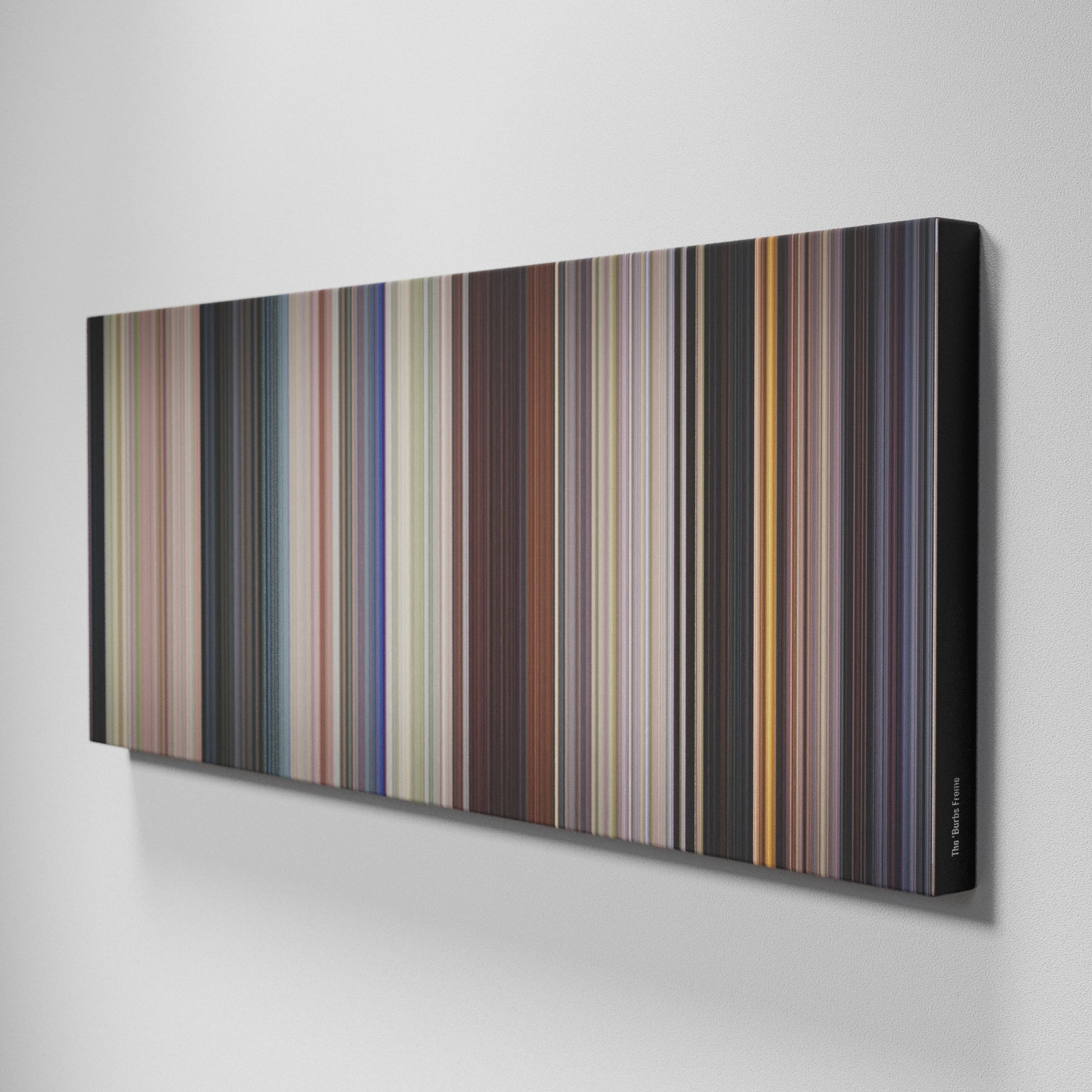 Side view of Buff's of The 'Burbs Frome on the wall