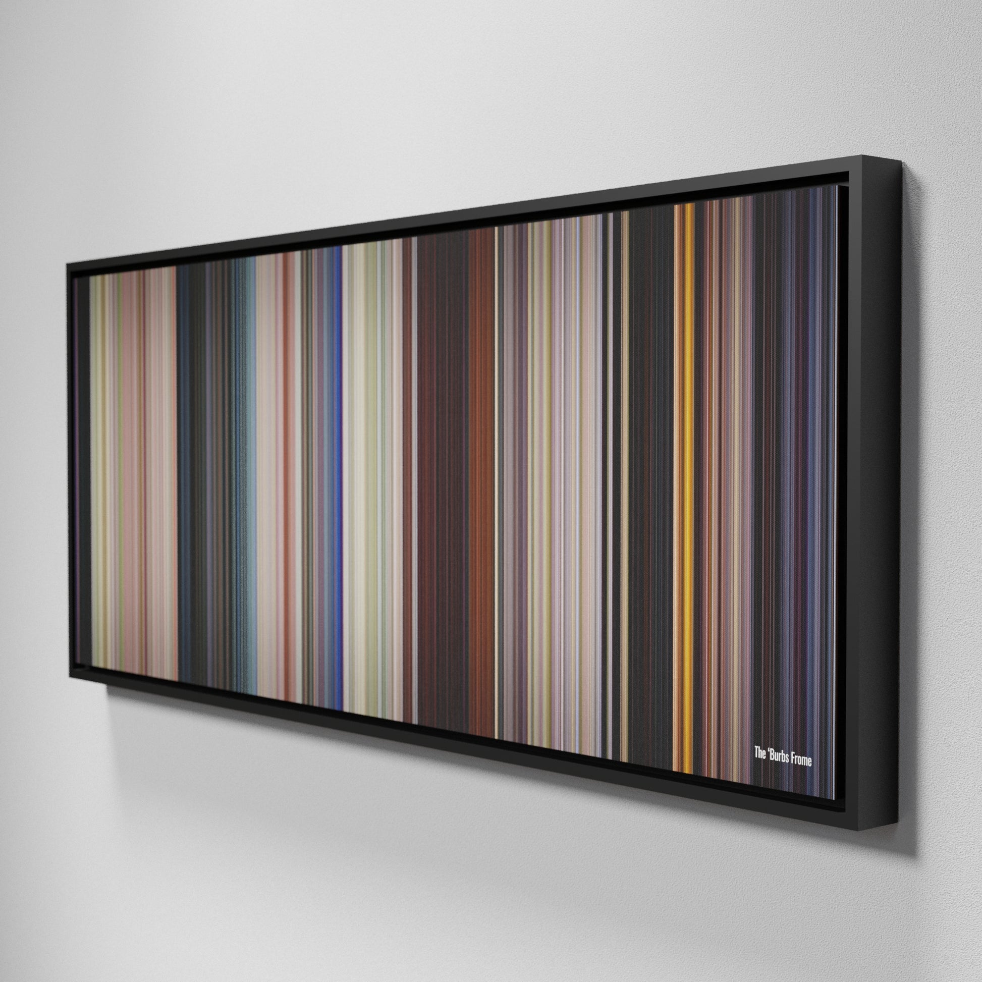 Side view of Framed Buff's of The 'Burbs Frome on the wall