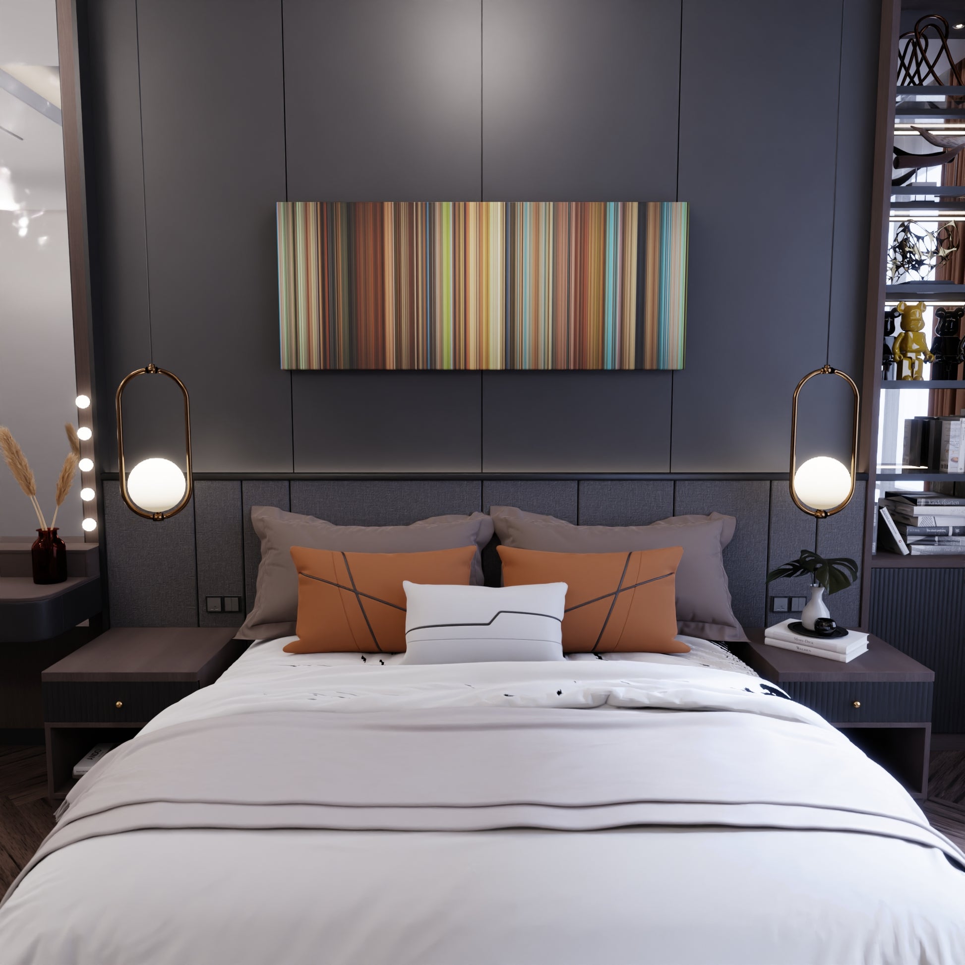 Bedroom interior with Spirited Away Frome on the wall