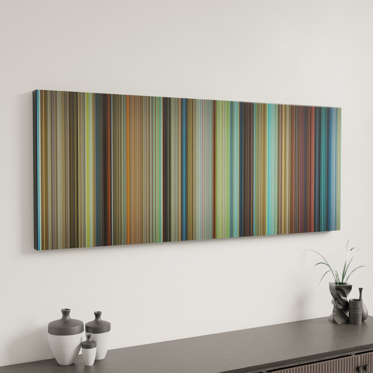 Howl's Moving Castle canvas art in modern interior - movie color palette